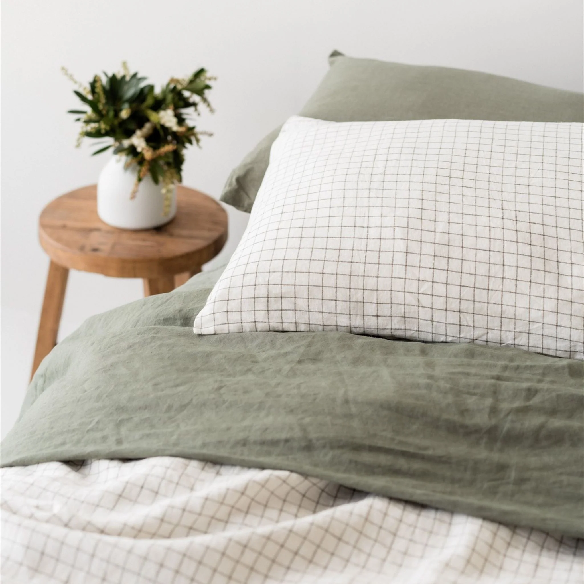 Cactus Grid Linen Duvet - Image 8
