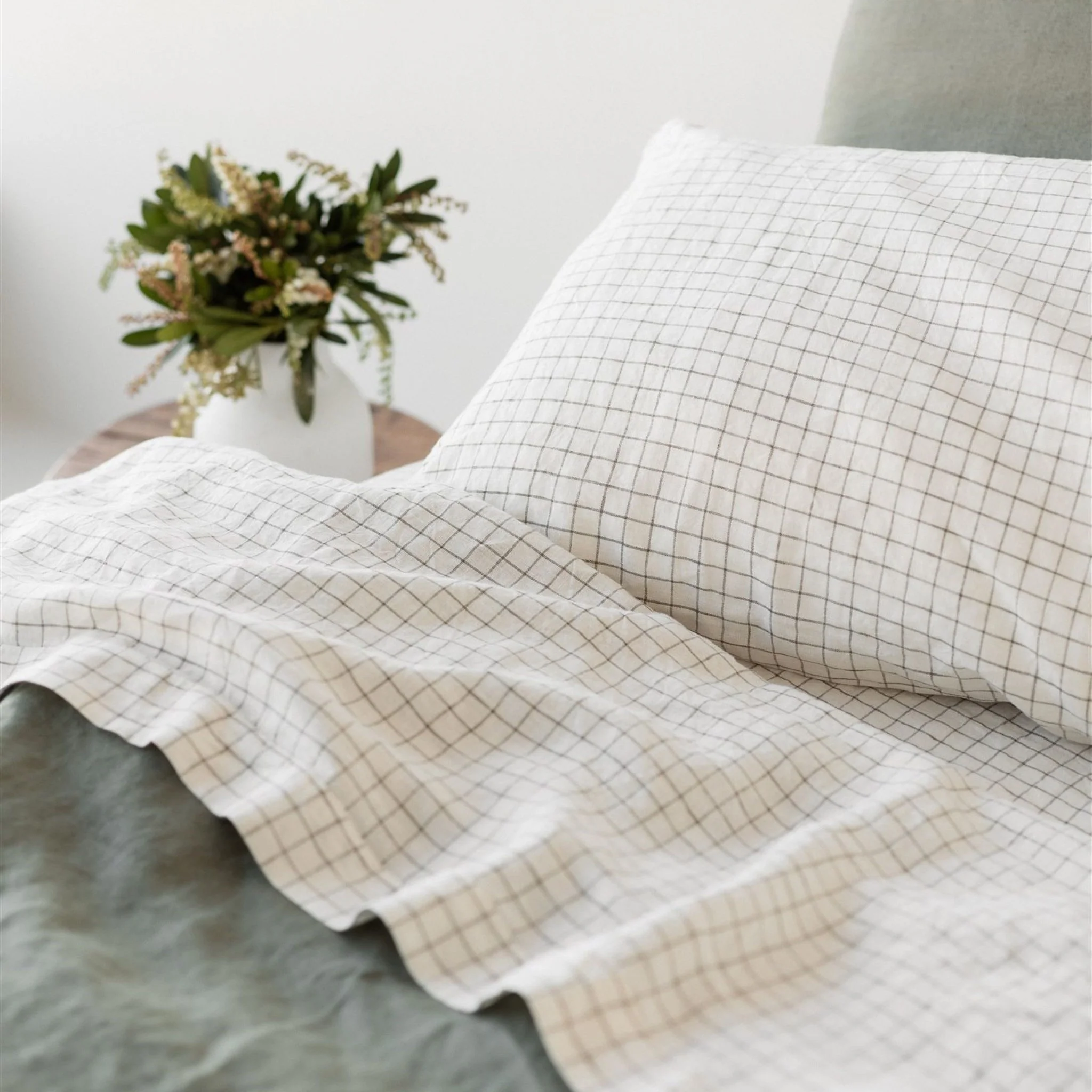 Cactus Grid Linen Fitted Sheet - Image 5
