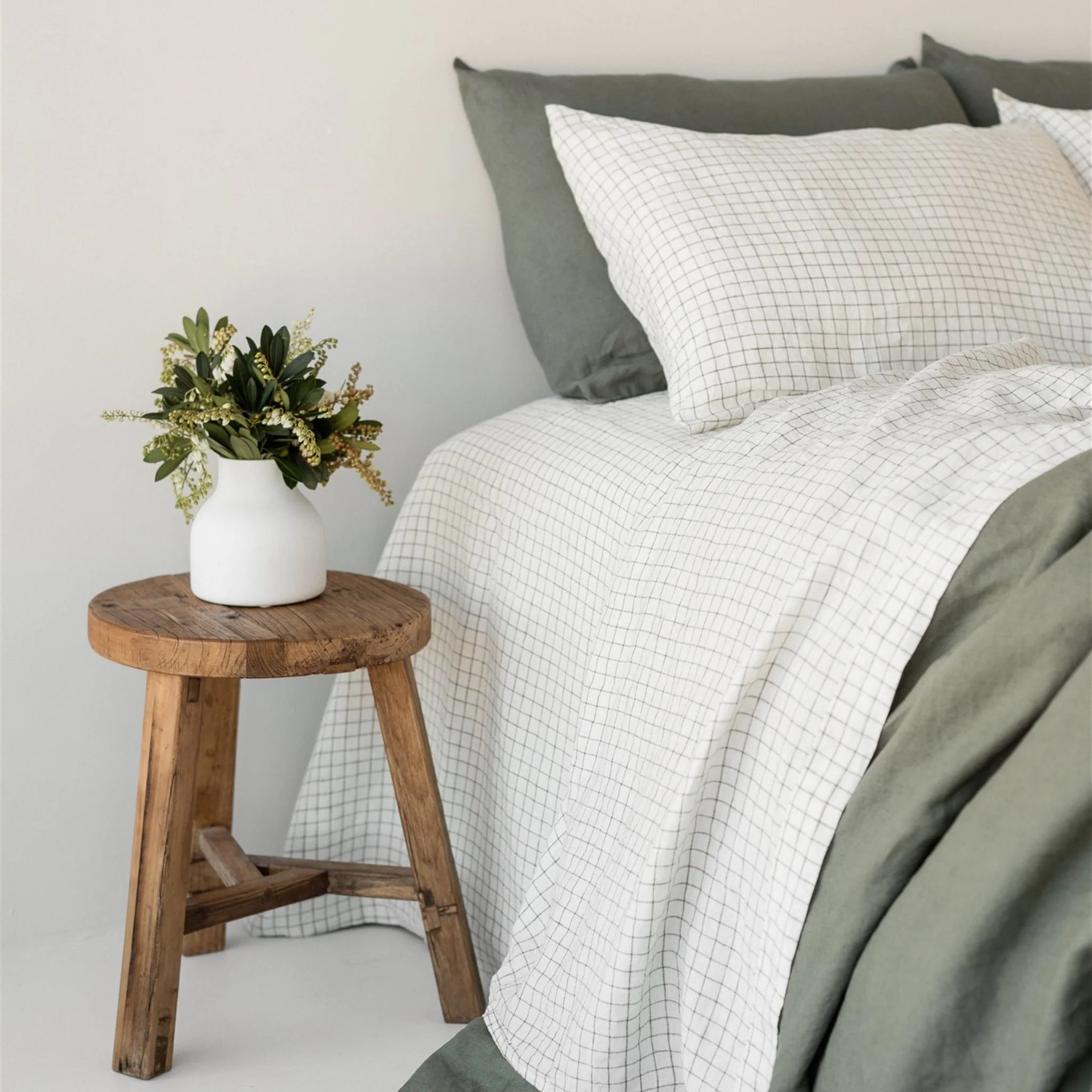 Cactus Grid Linen Fitted Sheet - Image 9