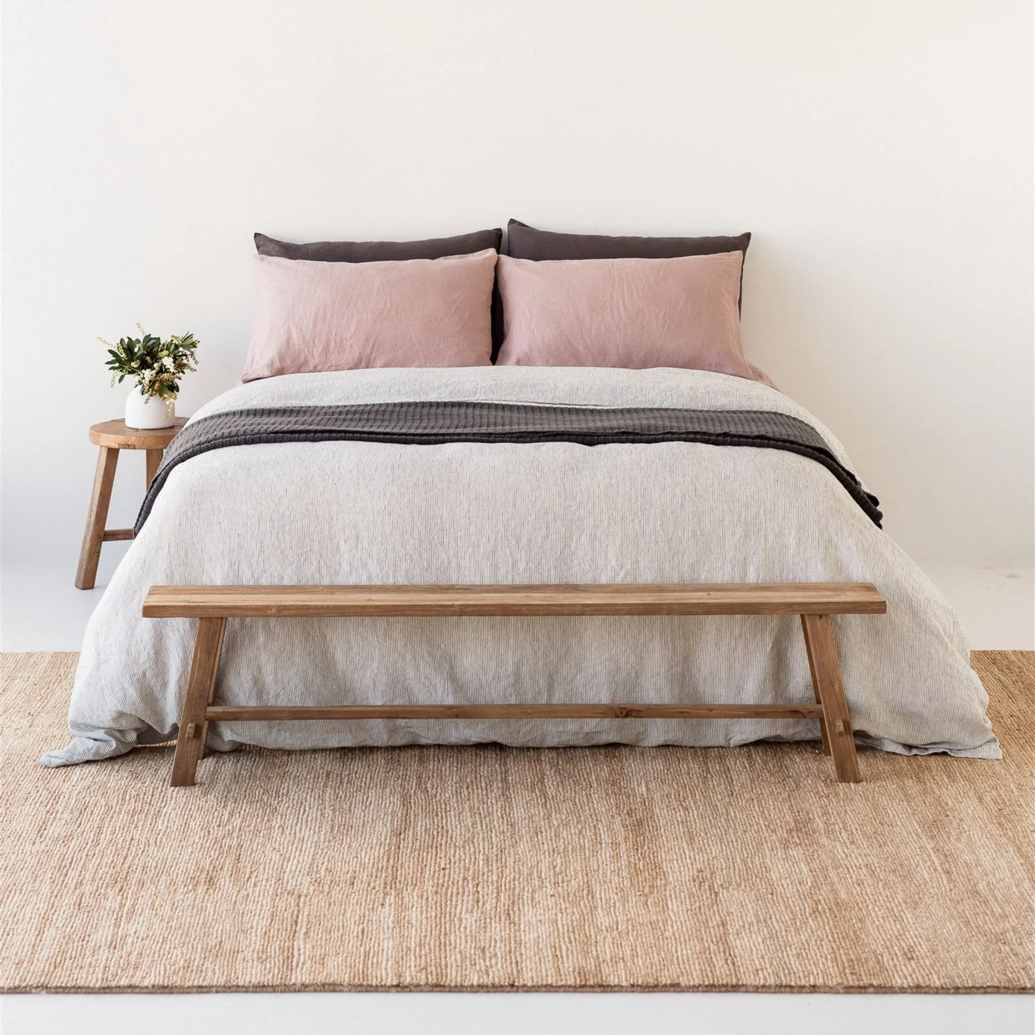 Charcoal Ribbed Wool Throw Blanket - Image 3