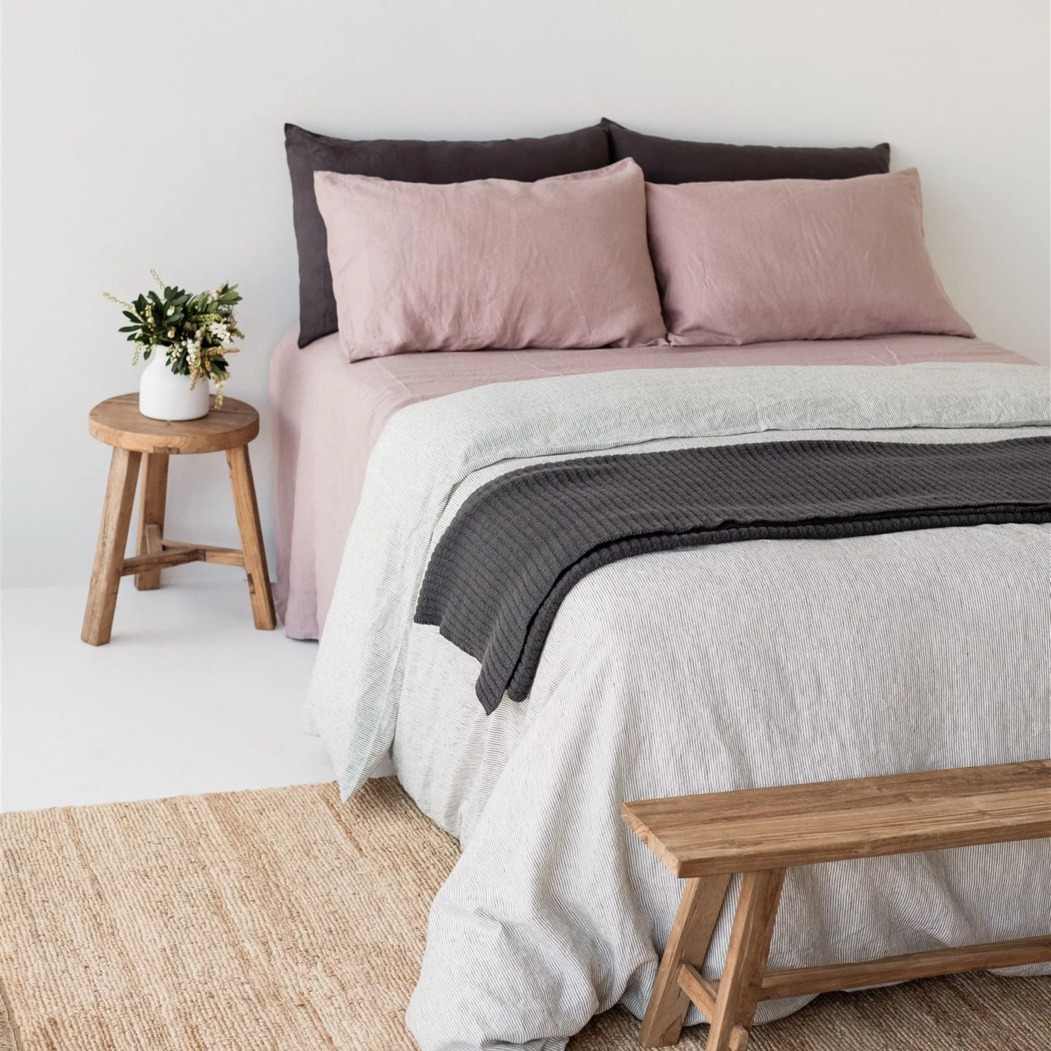 Charcoal Ribbed Wool Throw Blanket - Image 8