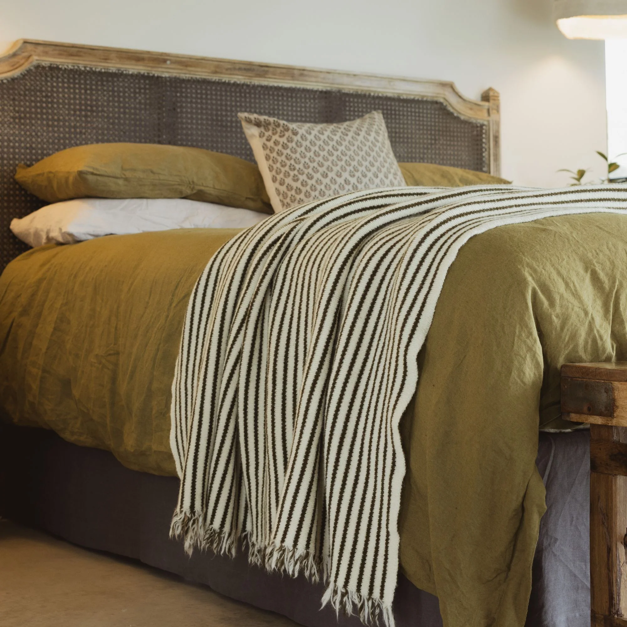 Charcoal Stripes Wool Throw Blanket - Image 10