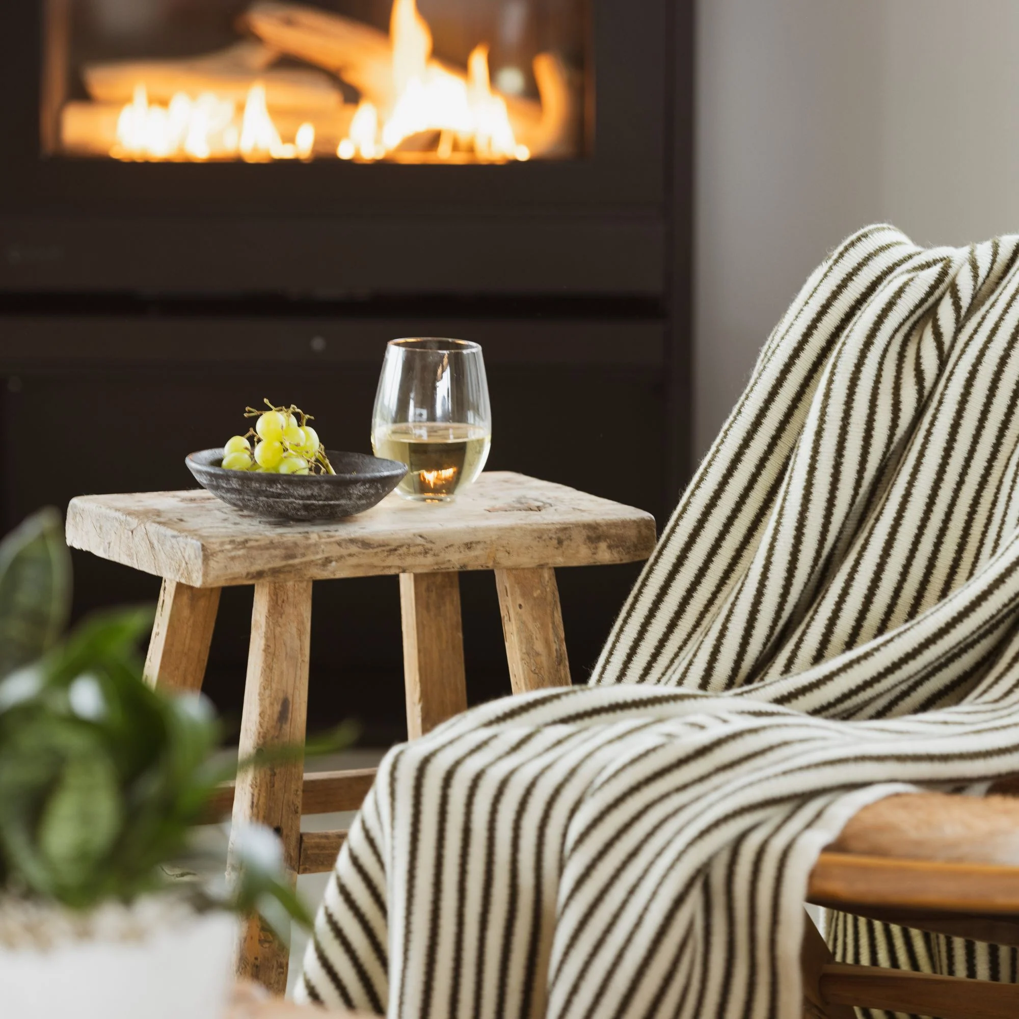Charcoal Stripes Wool Throw Blanket - Image 11
