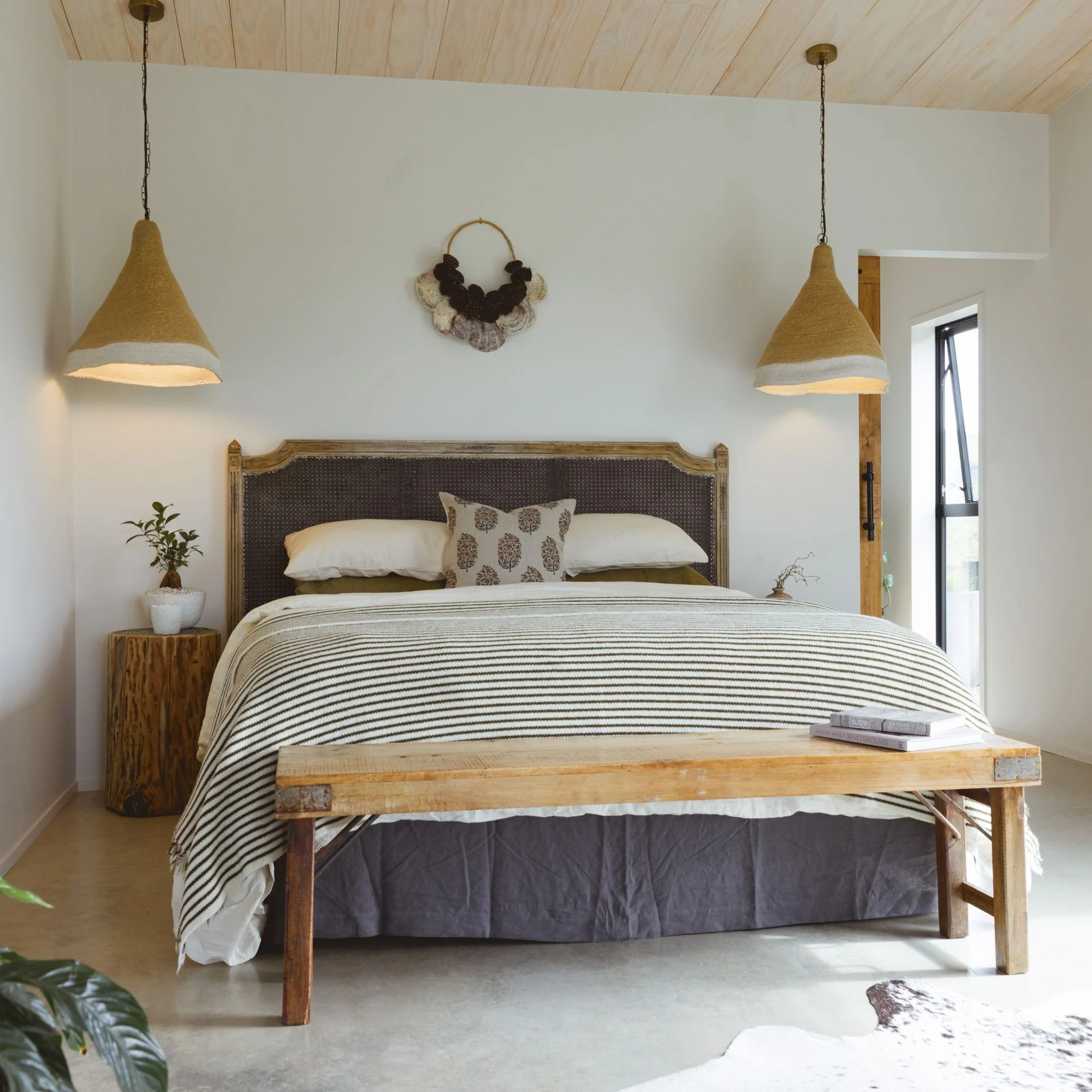 Charcoal Stripes Wool Throw Blanket - Image 9