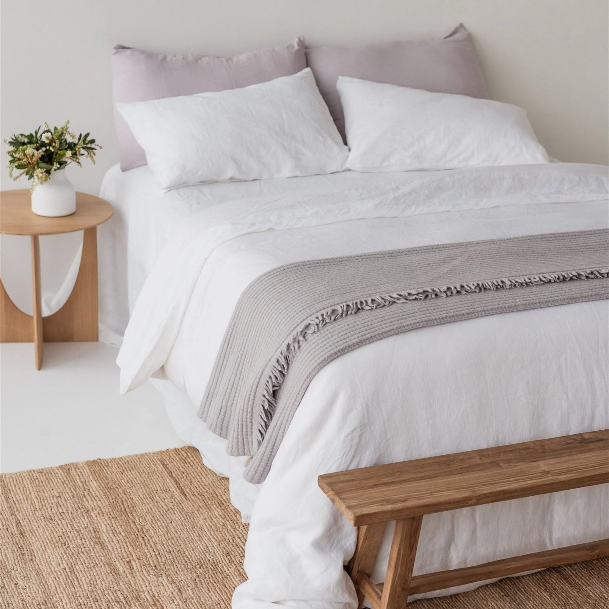 Cloud Ribbed Wool Throw Blanket - Image 4