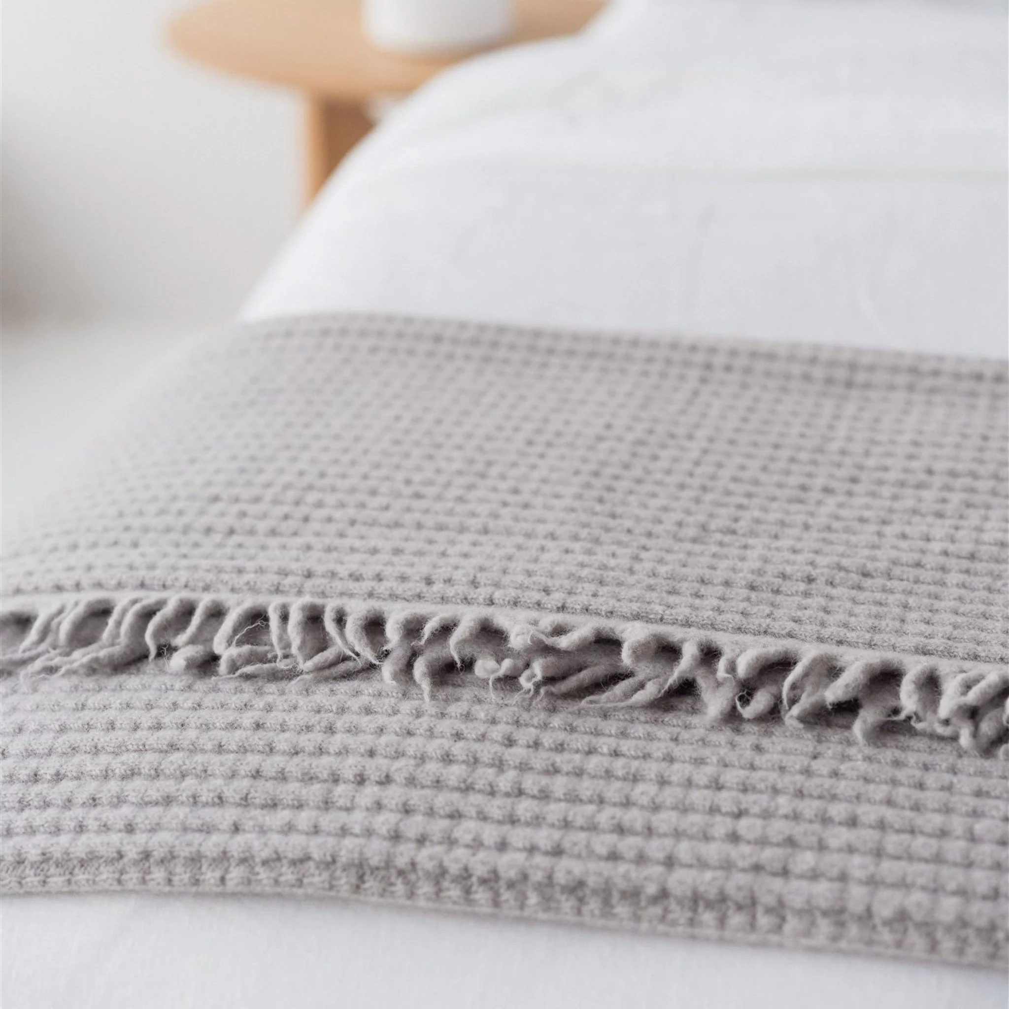Cloud Ribbed Wool Throw Blanket - Image 5