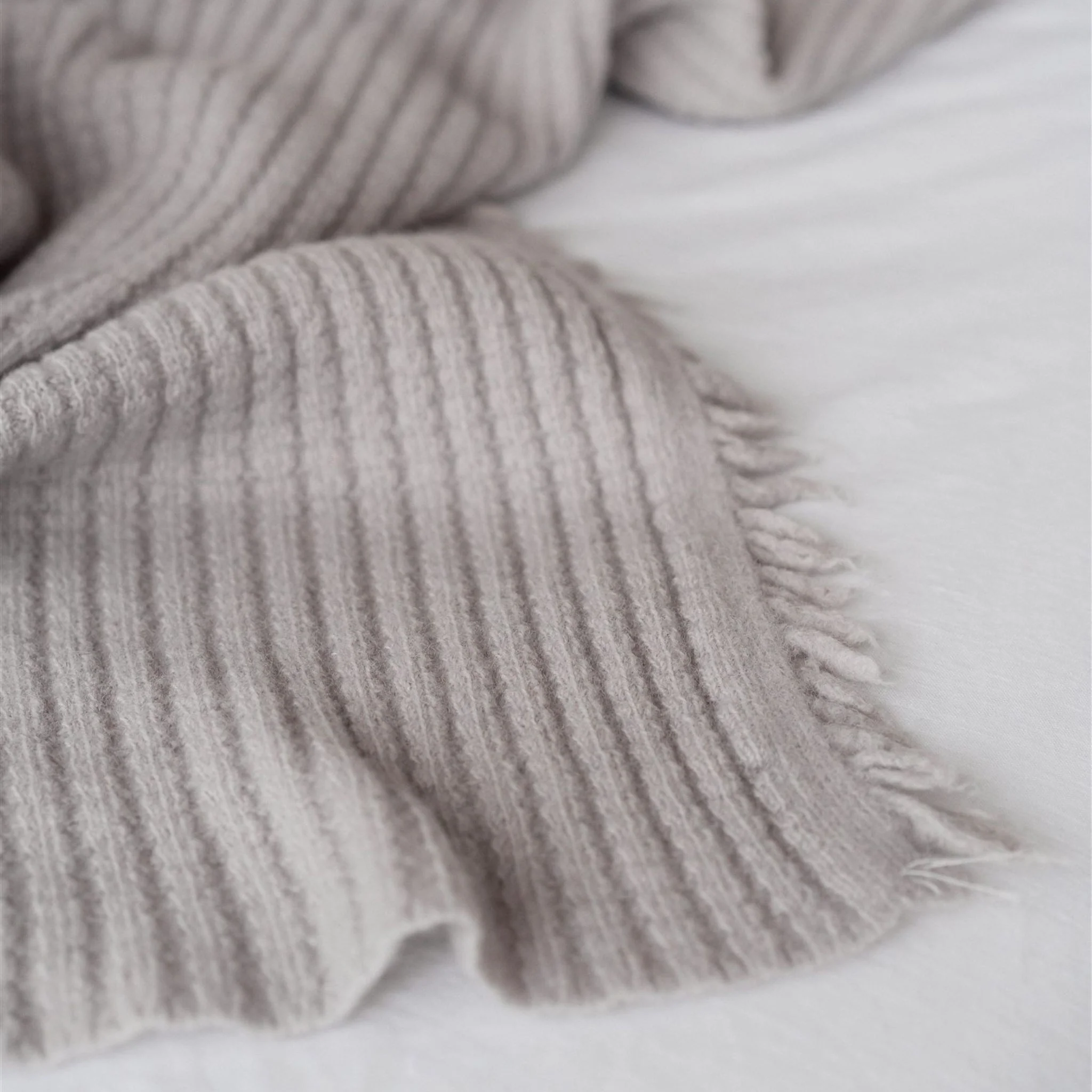 Cloud Ribbed Wool Throw Blanket - Image 6