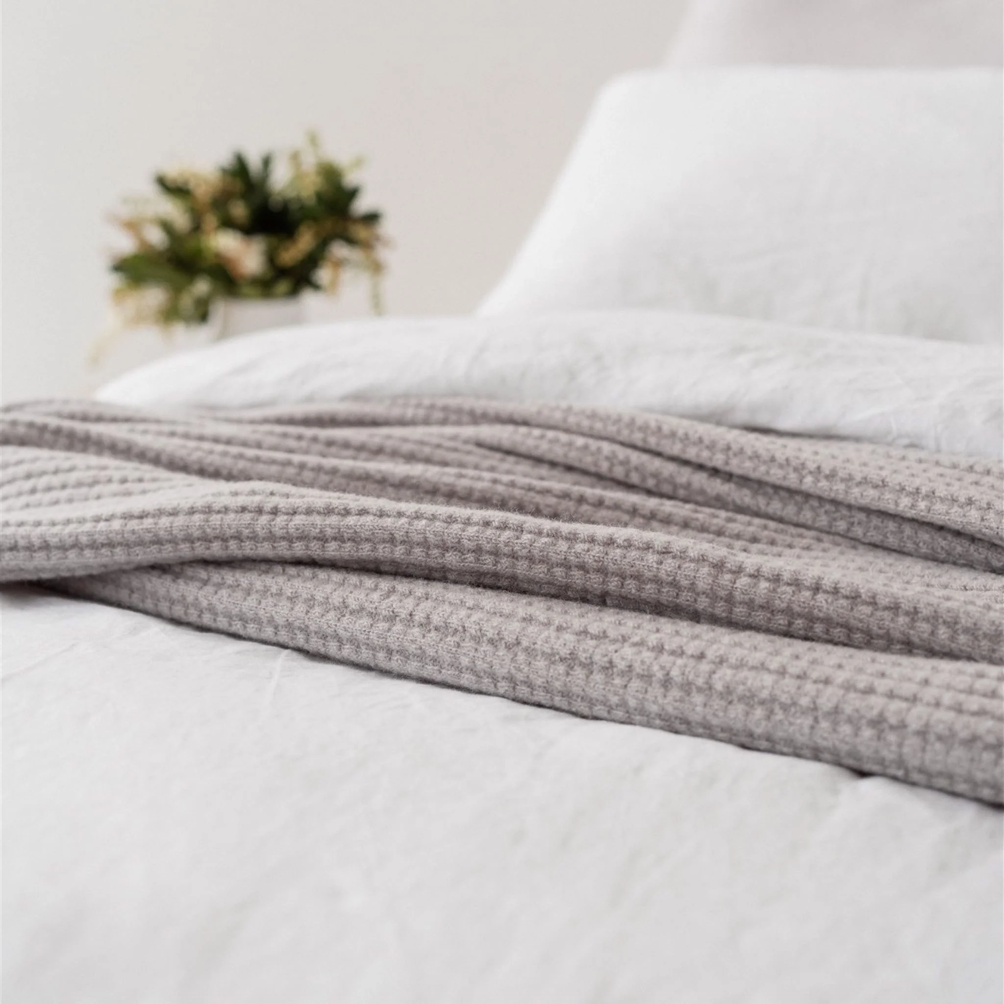 Cloud Ribbed Wool Throw Blanket - Image 7