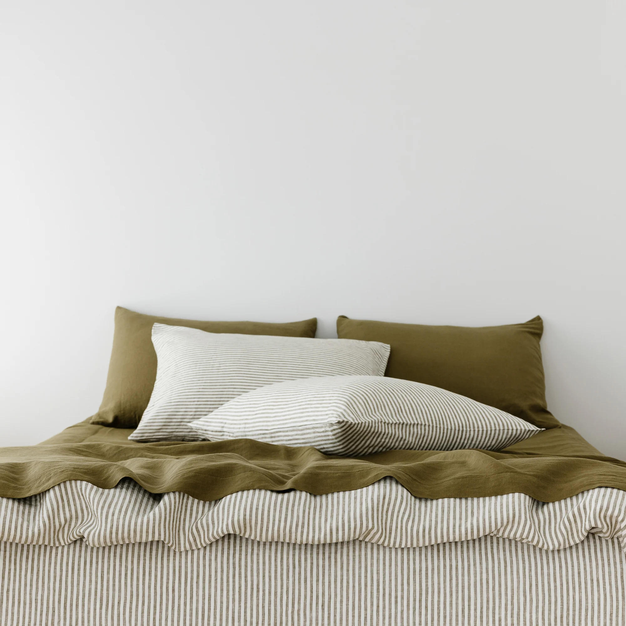 Olive Green Linen Fitted Sheet - Image 12