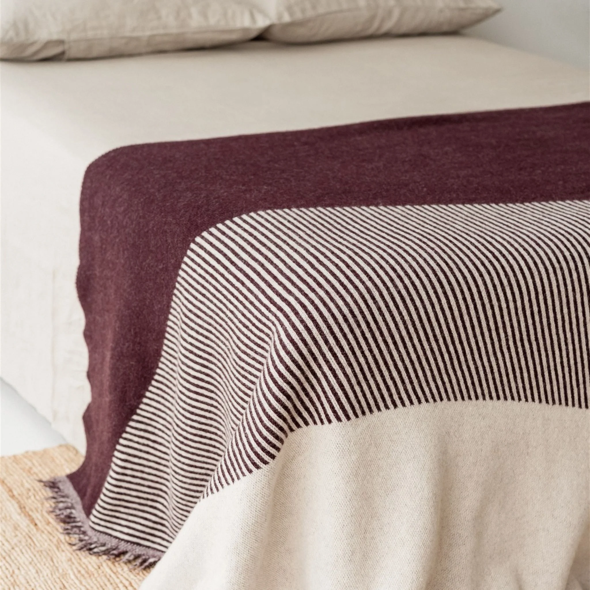 Fig Geometric Wool Throw Blanket - Image 3