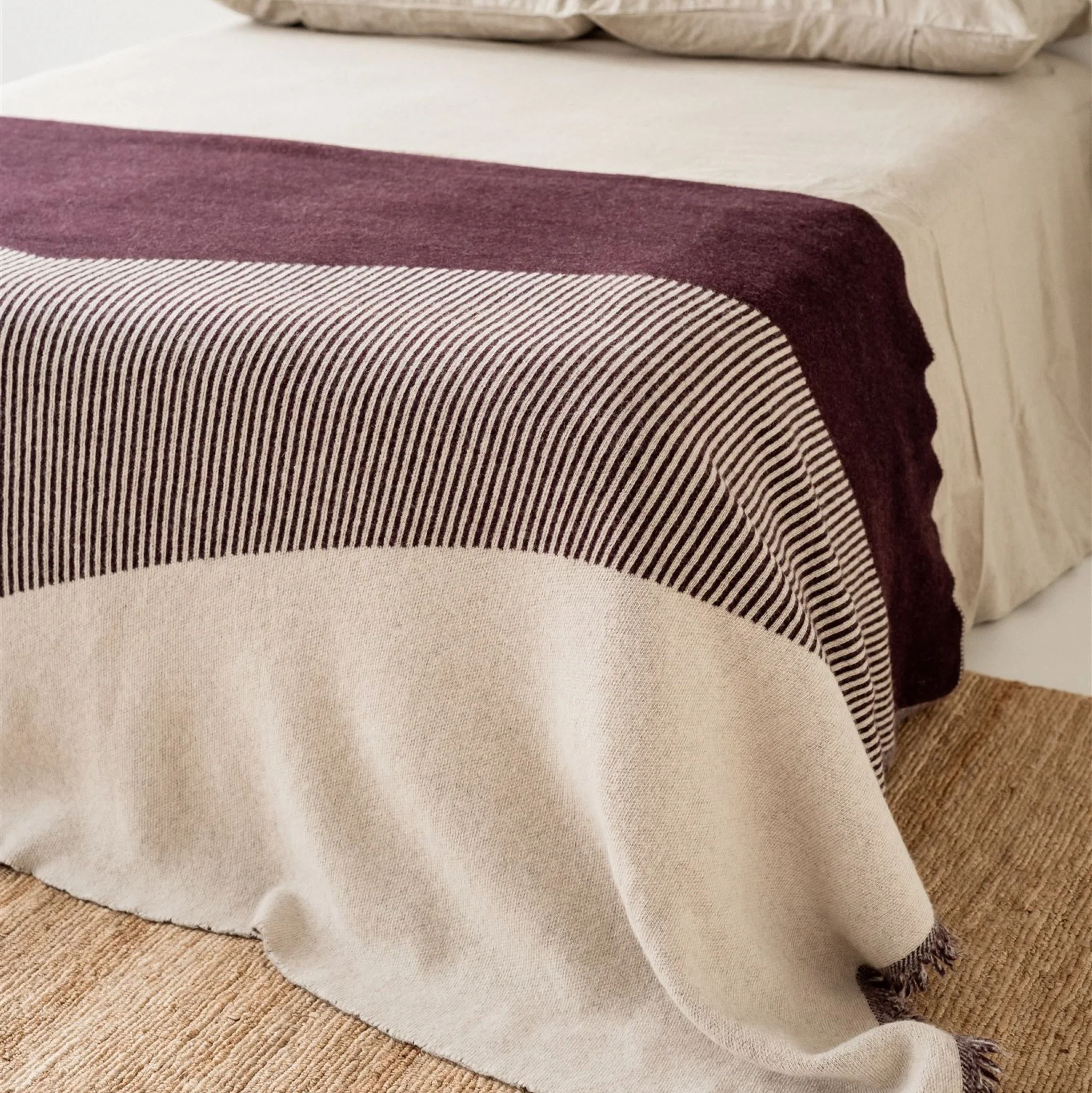 Fig Geometric Wool Throw Blanket - Image 6