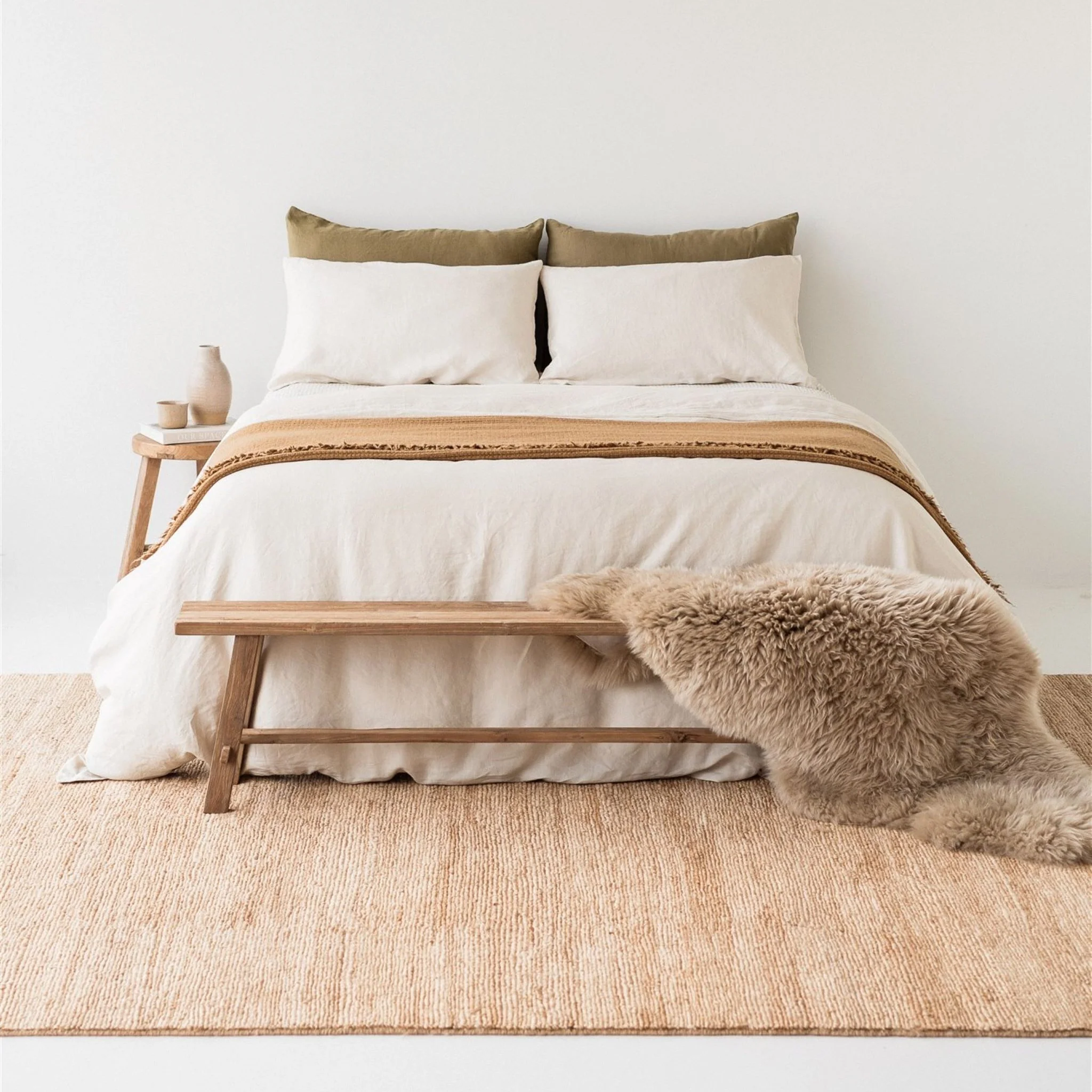 Ginger Honey Ribbed Wool Throw Blanket - Image 7