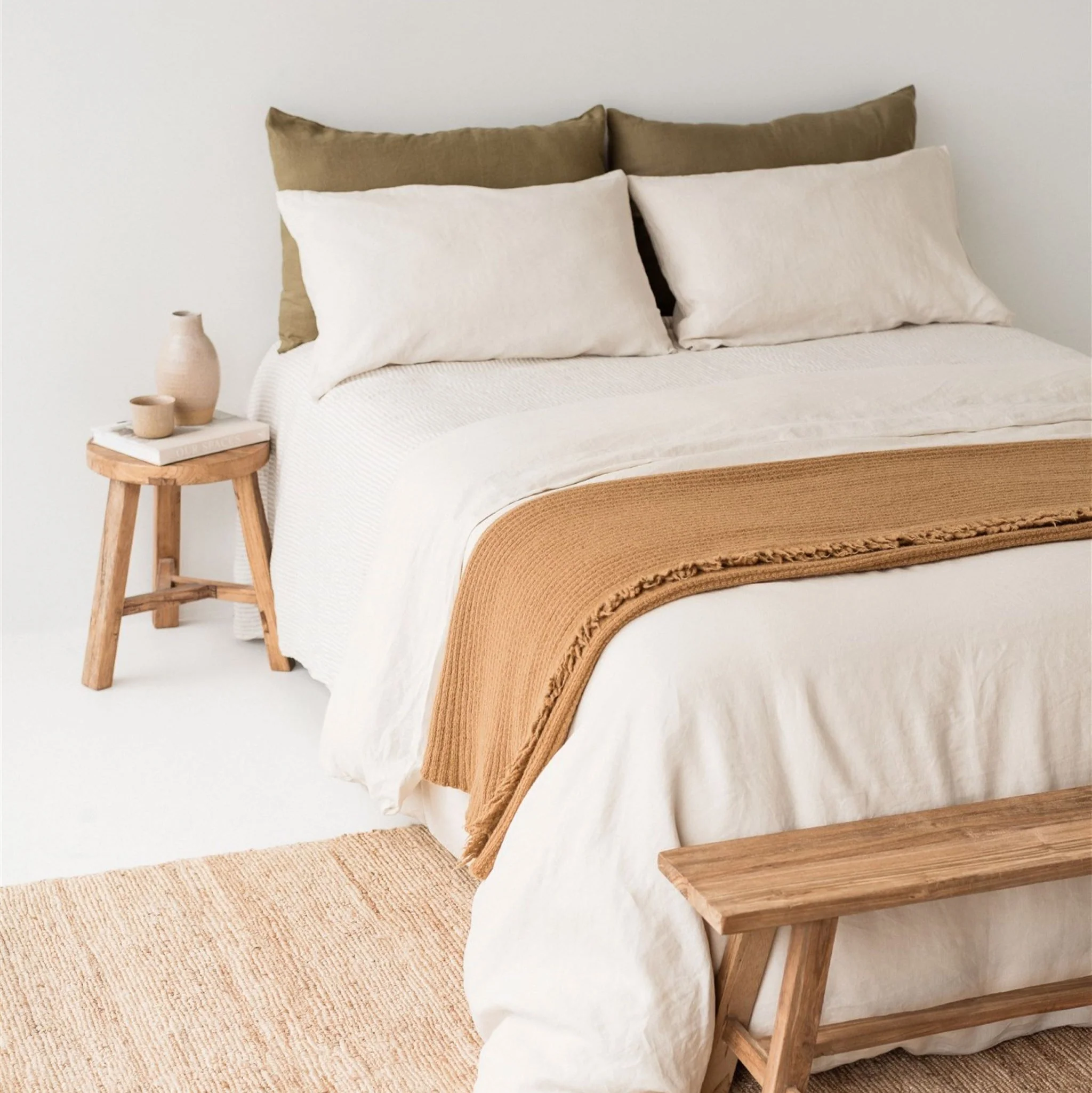 Ginger Honey Ribbed Wool Throw Blanket - Image 8