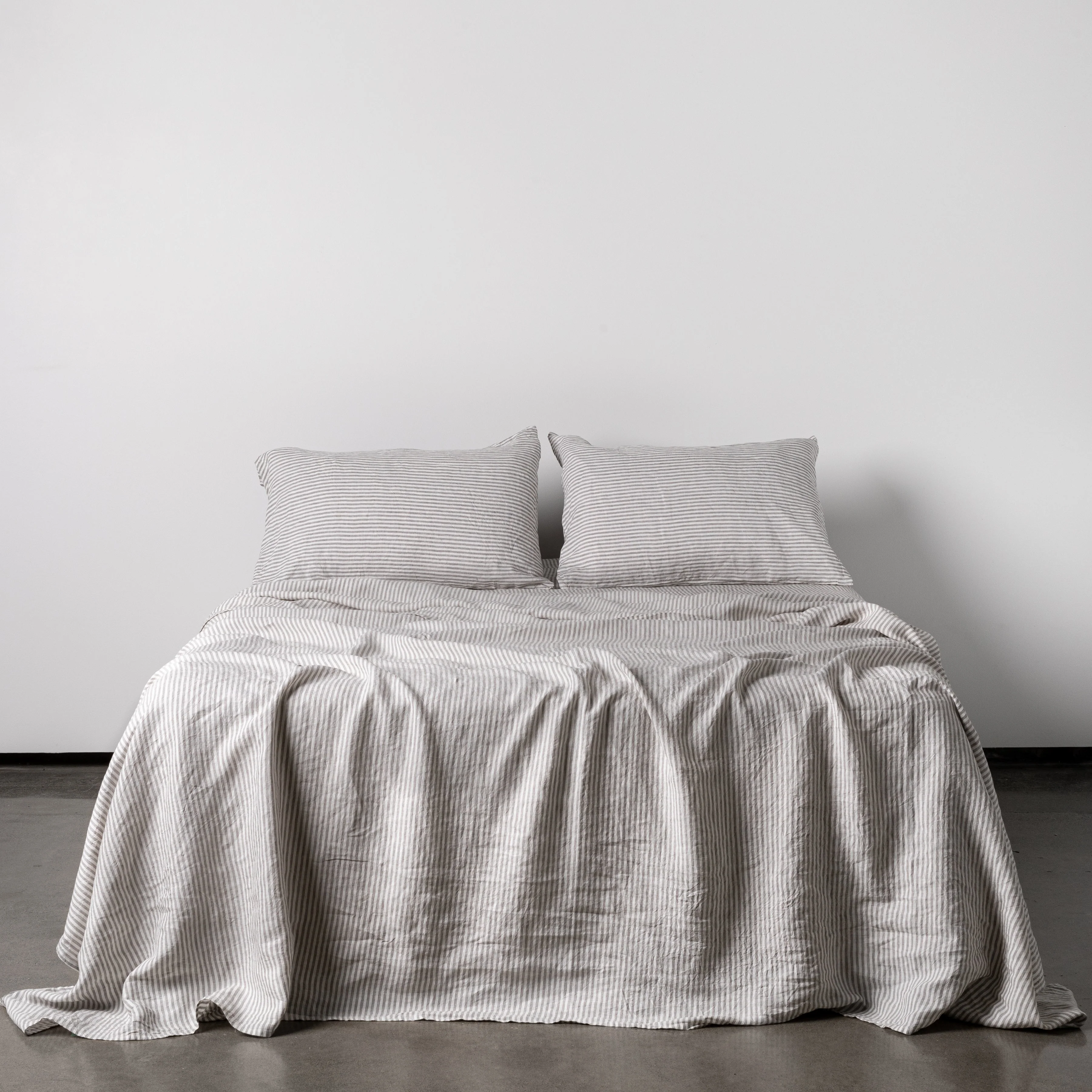 Grey Stripes Linen Pillowcases - Image 11