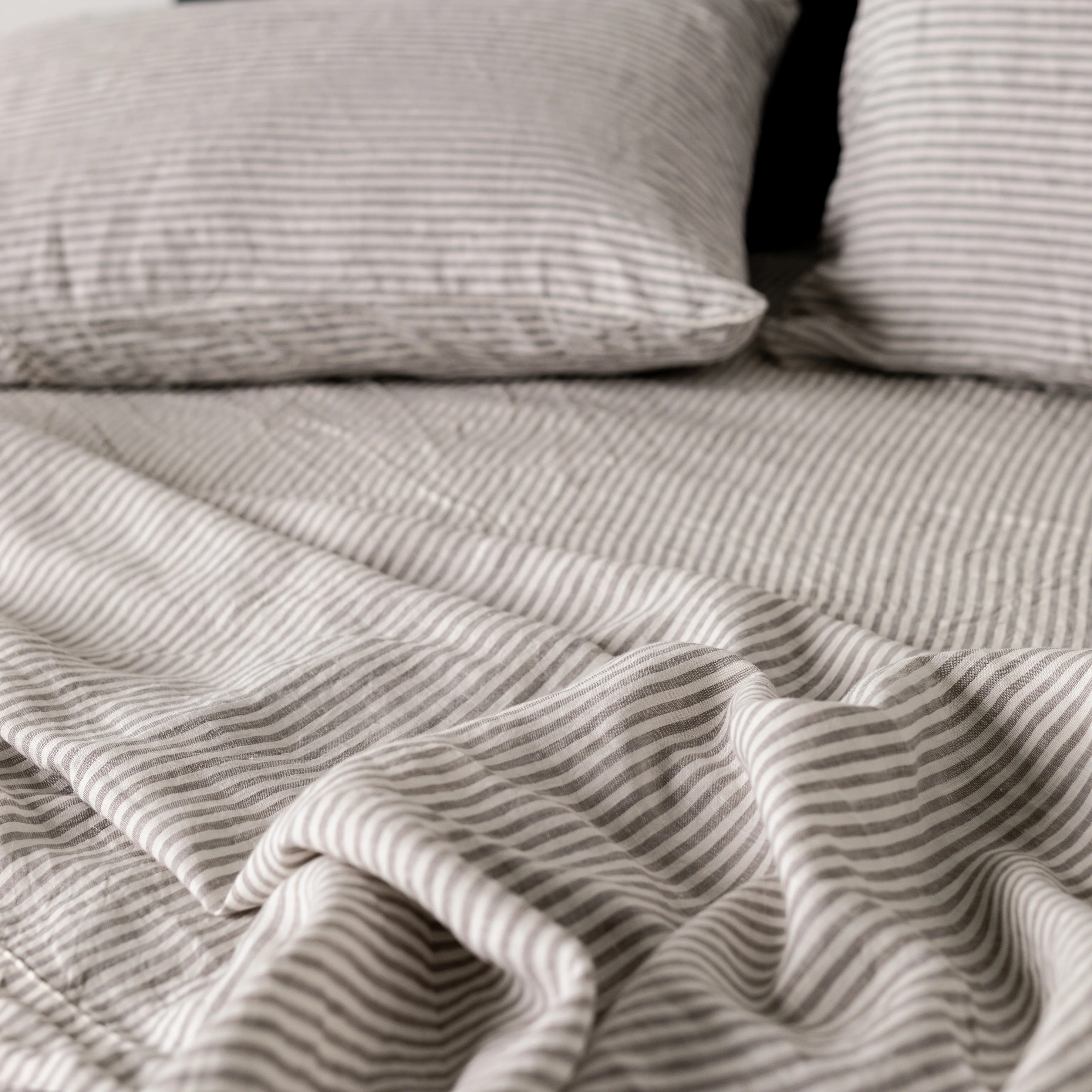 Grey Stripes Linen Pillowcases - Image 13