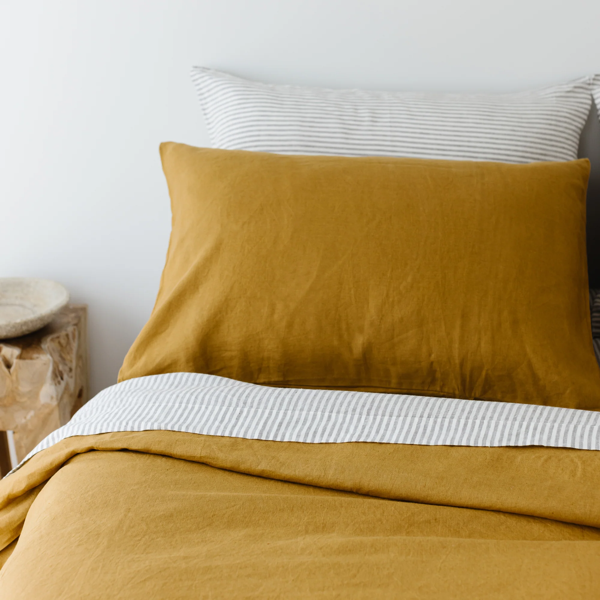 Grey Stripes Linen Pillowcases - Image 16