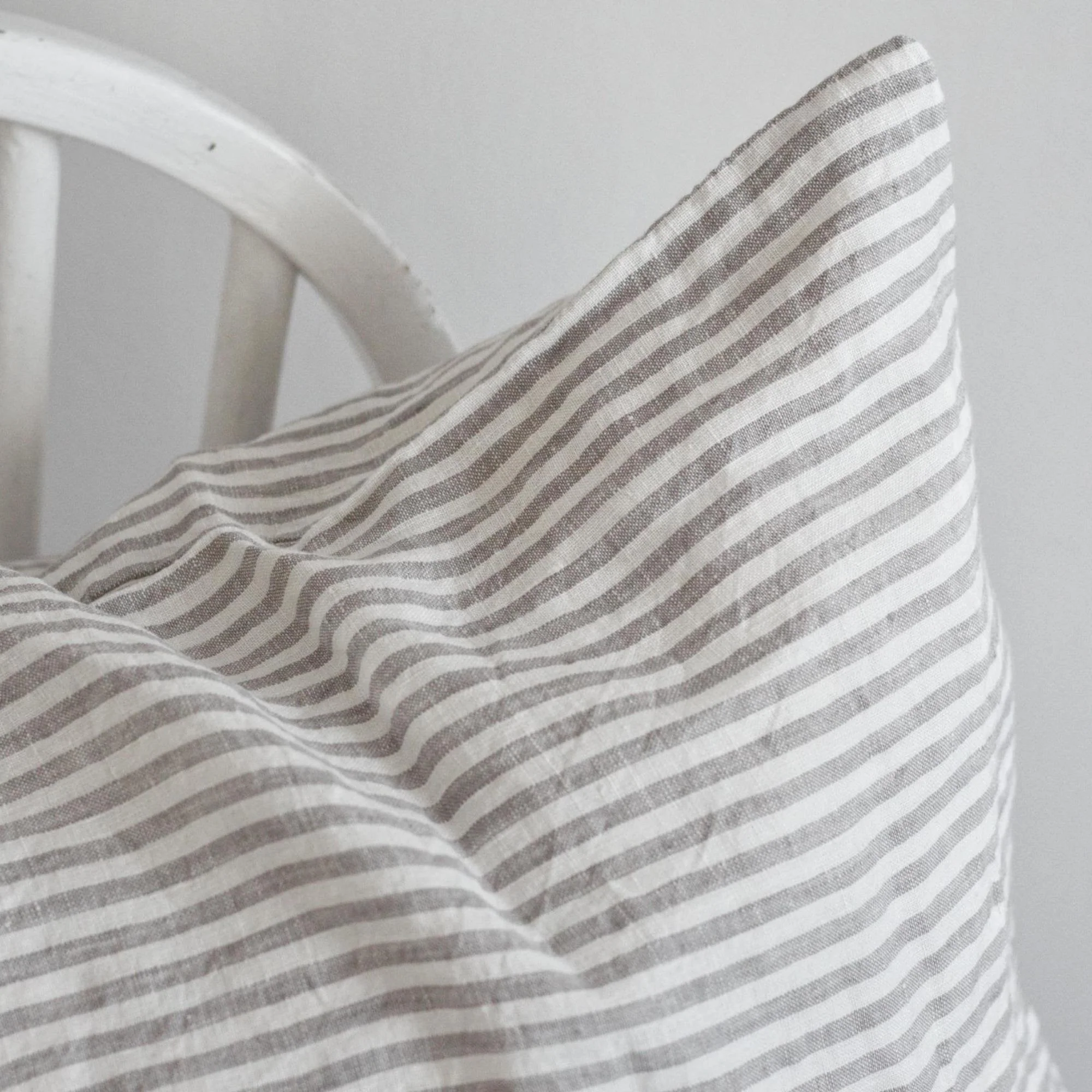 Grey Stripes Linen Pillowcases - Image 9