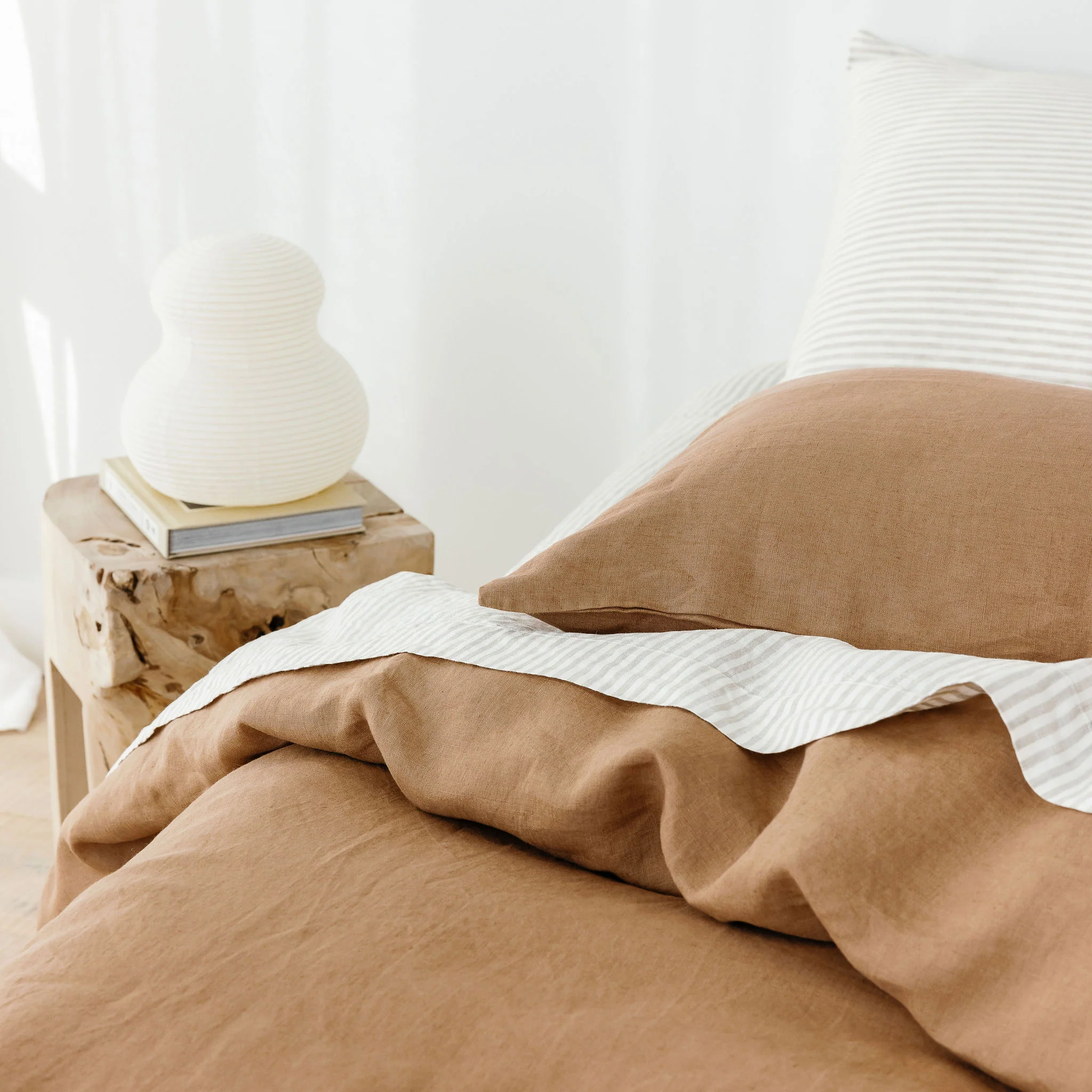 Malt Brown Linen Pillowcase - Image 3