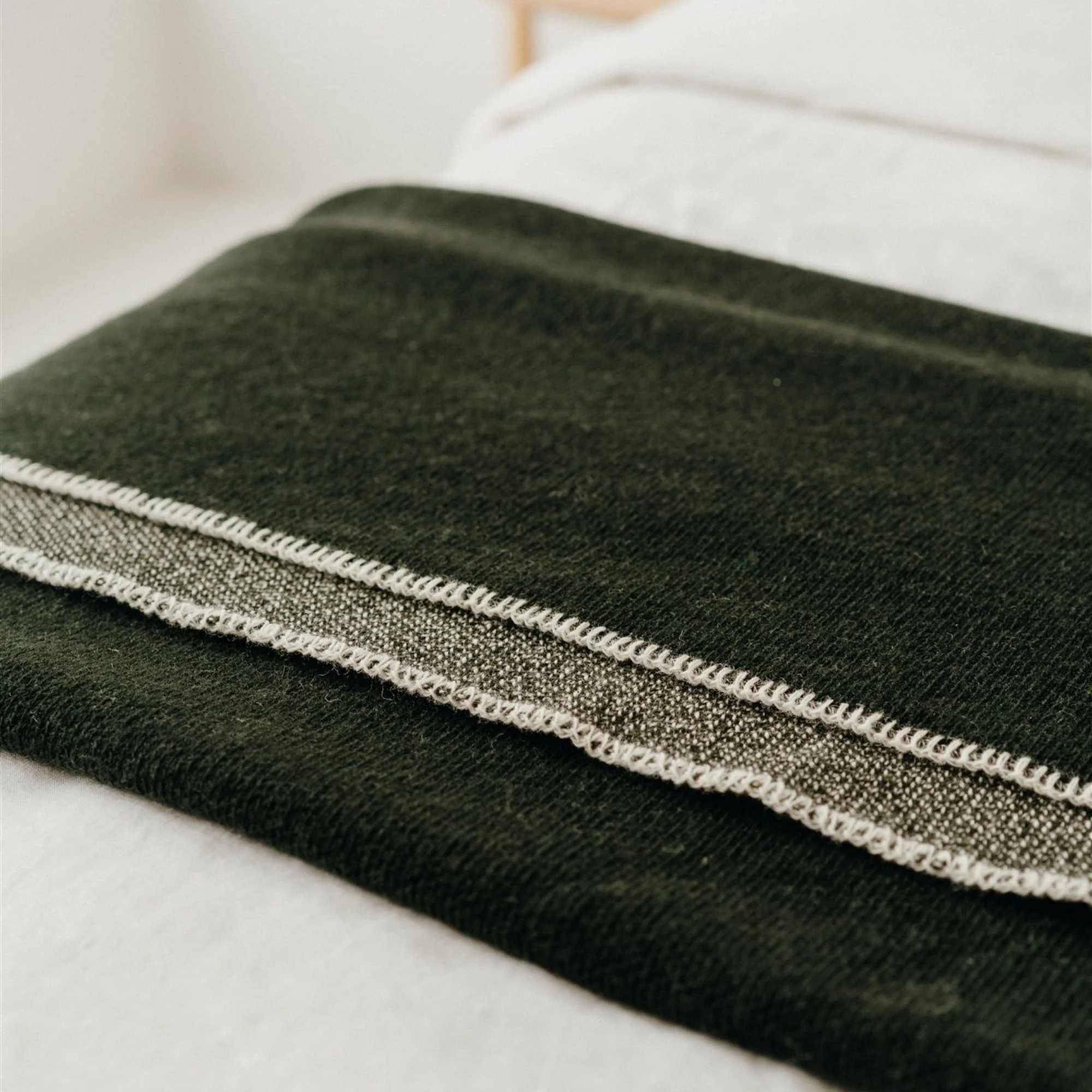 Moss Green Wool Blanket - Image 5