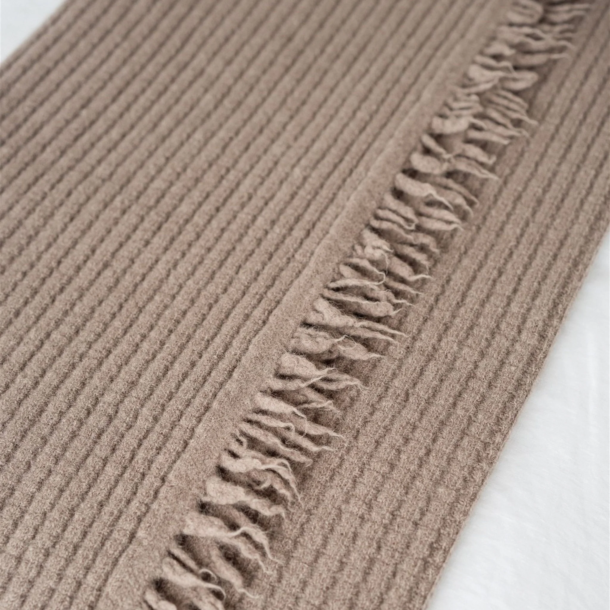 Mushroom Ribbed Wool Throw Blanket - Image 4