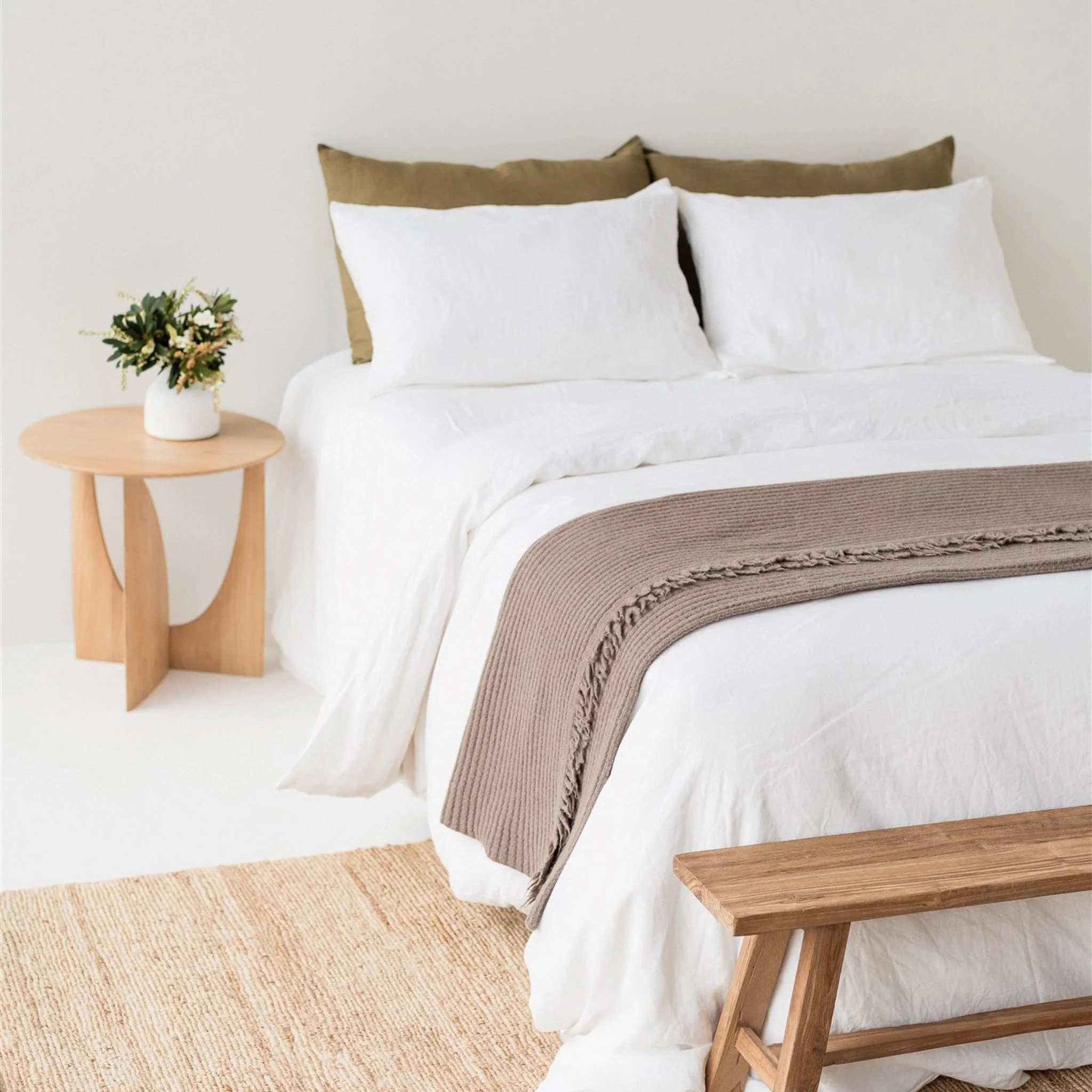 Mushroom Ribbed Wool Throw Blanket - Image 5