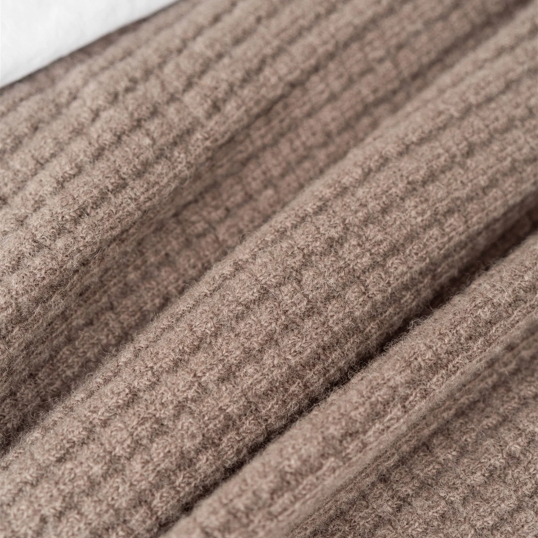 Mushroom Ribbed Wool Throw Blanket - Image 7