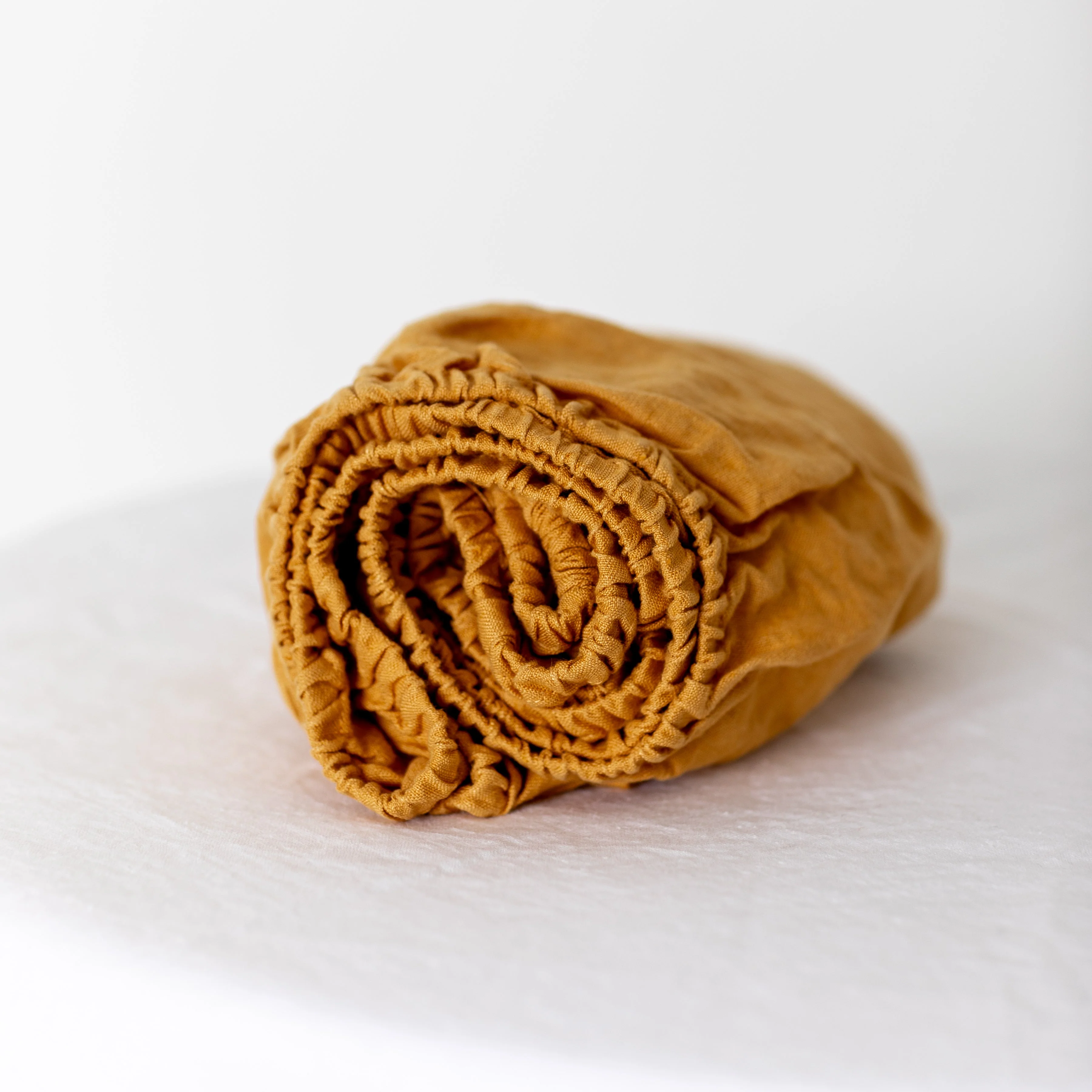 Mustard Yellow Linen Cot/Bassinet Sheet - Image 3