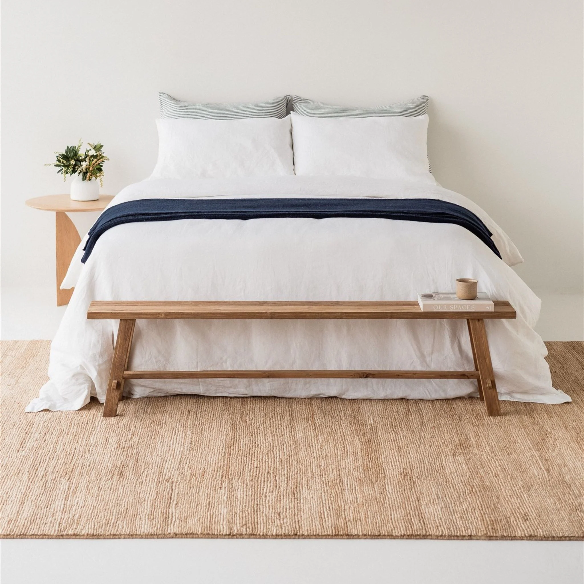 Navy Ribbed Wool Throw - Image 3