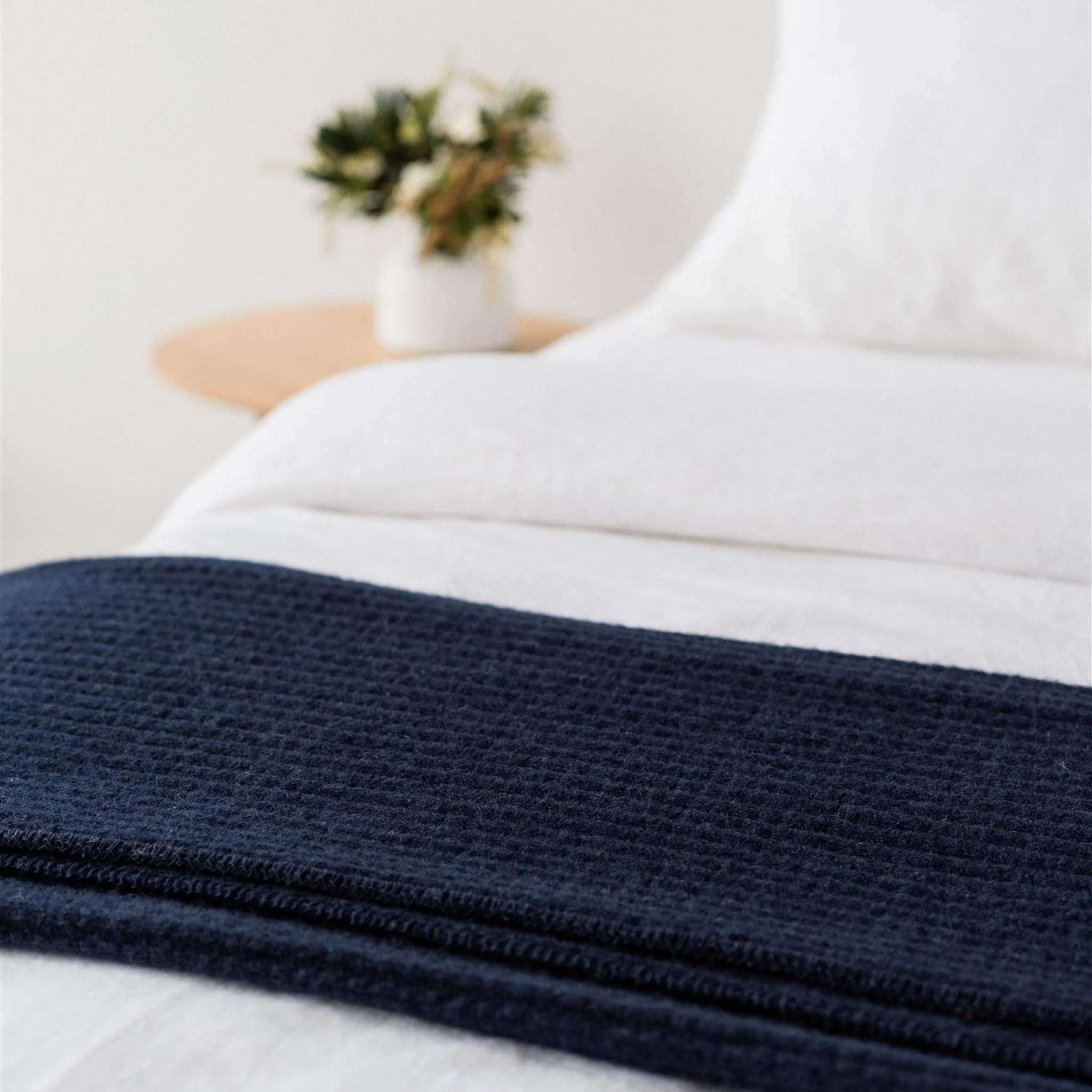 Navy Ribbed Wool Throw - Image 5