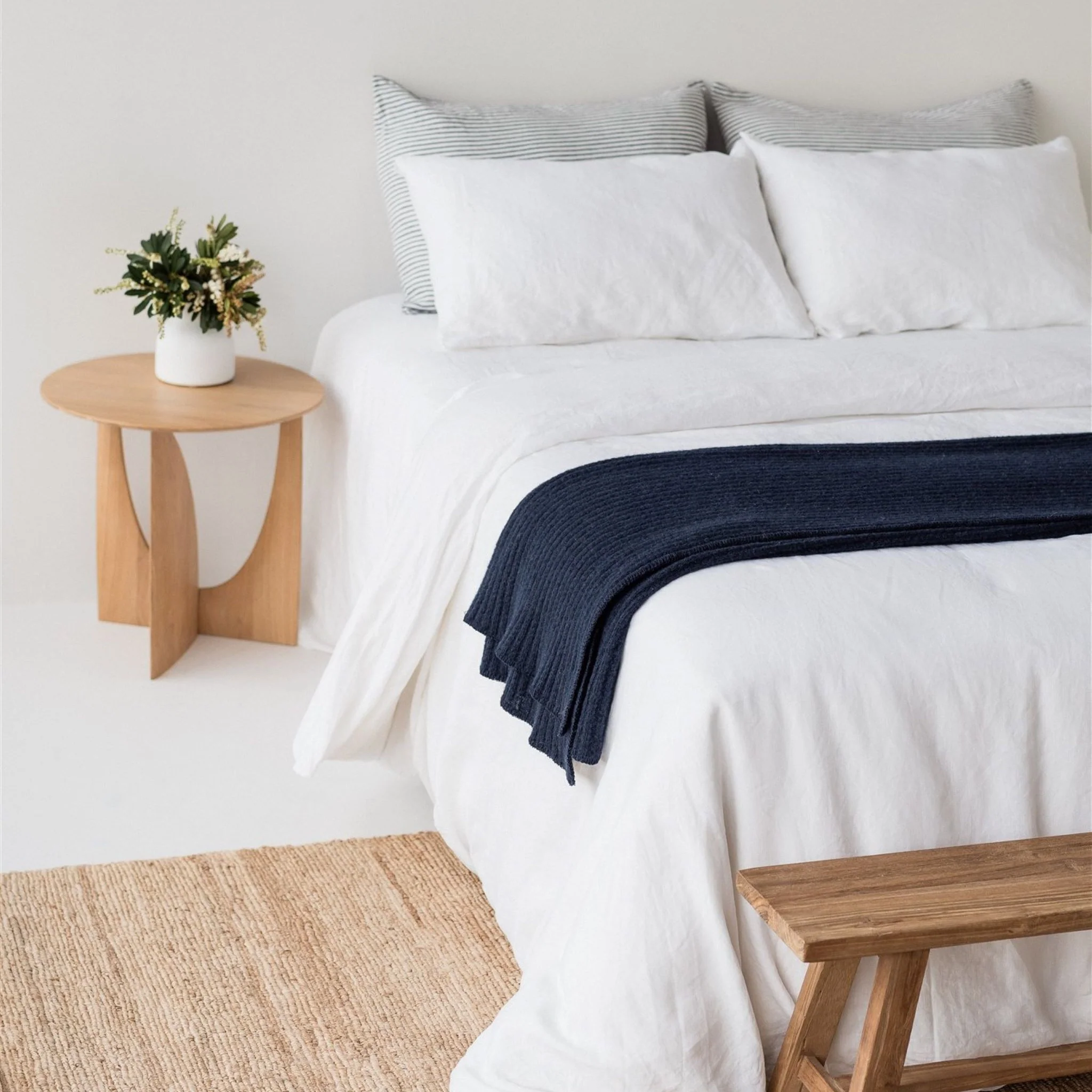 Navy Ribbed Wool Throw - Image 6