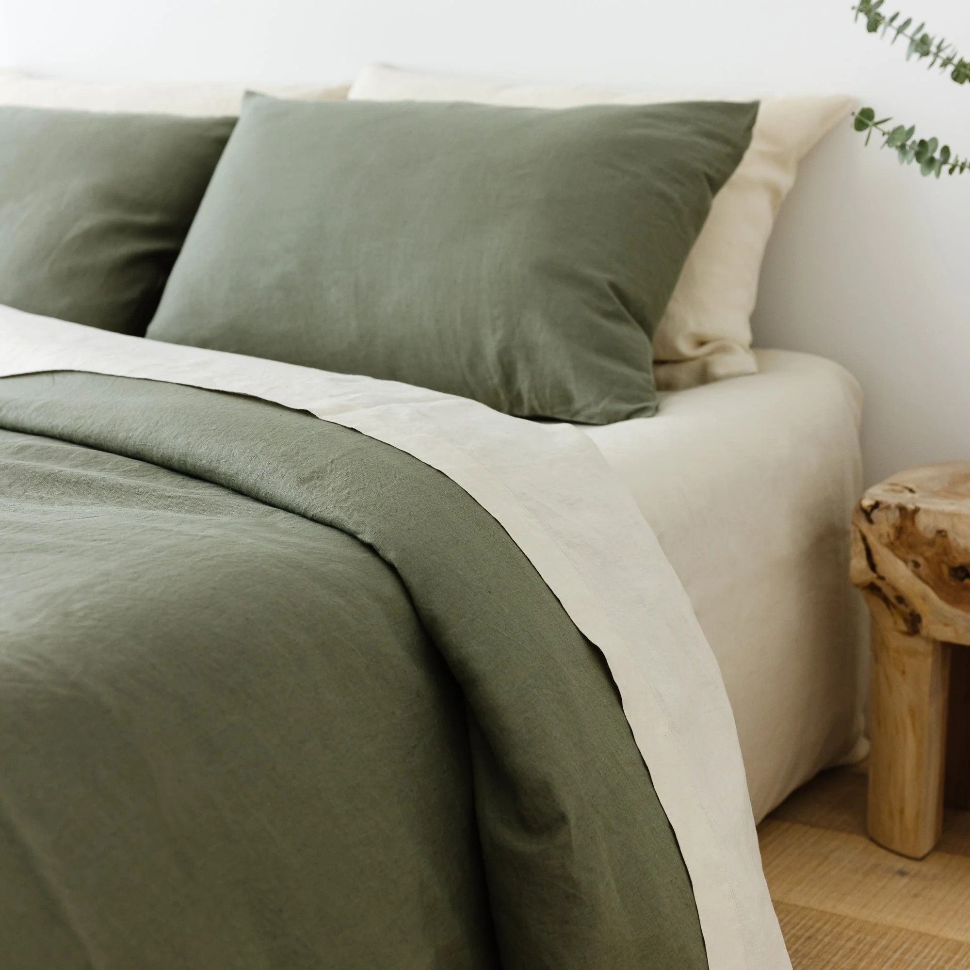 Oat Linen Fitted Sheet - Extra Deep Drop - Image 7