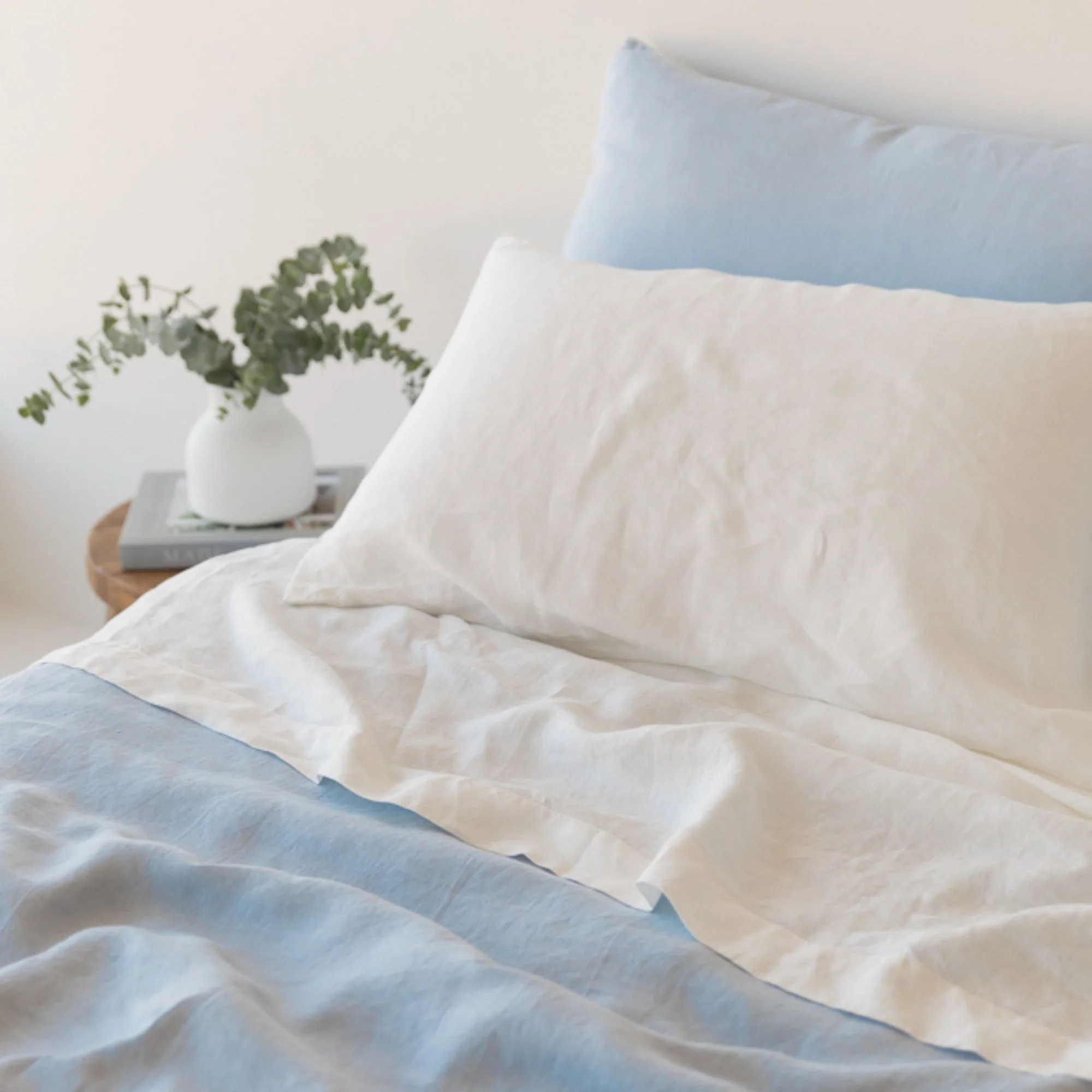 Off White Linen Fitted Sheet - Extra Deep Drop - Image 12