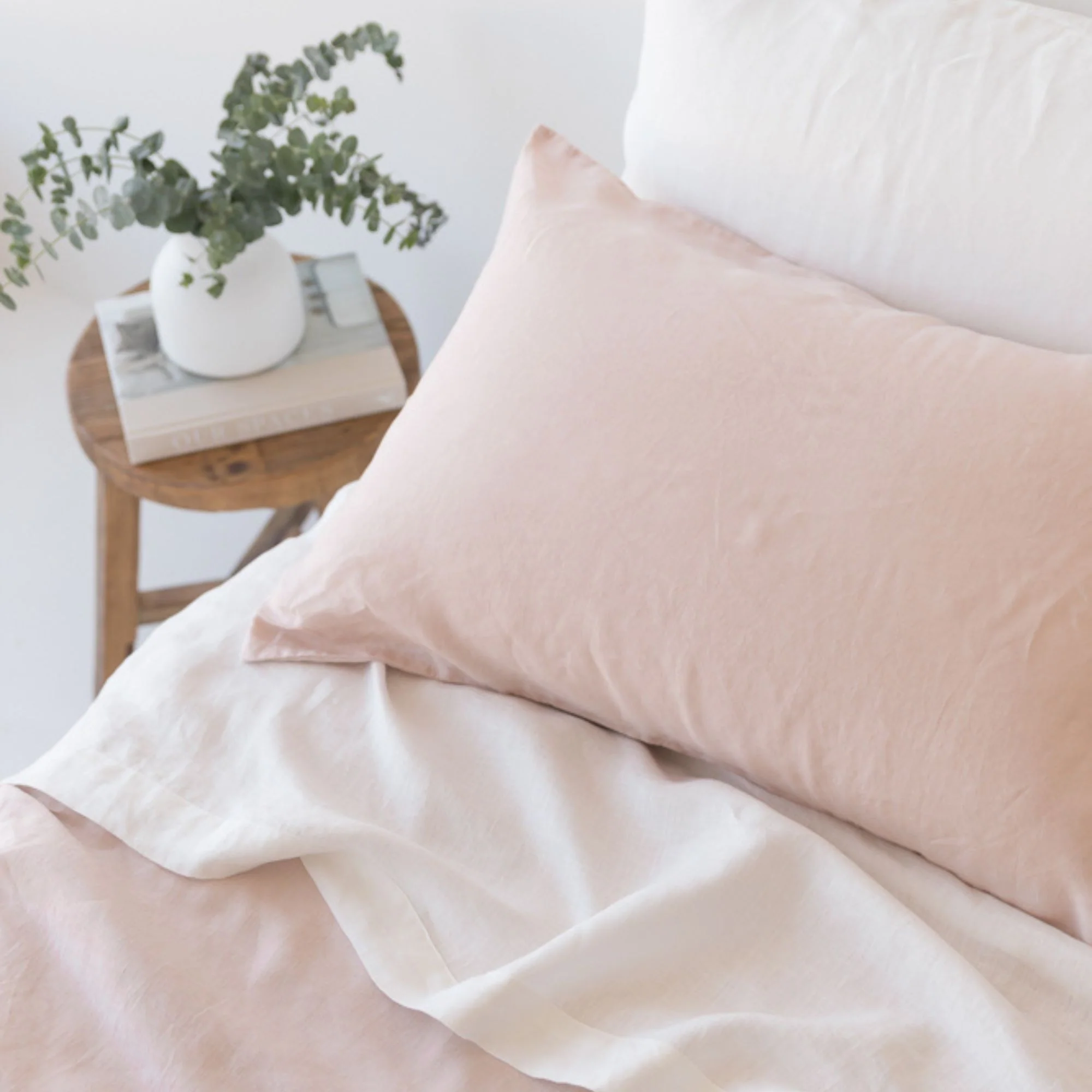 Off White Linen Fitted Sheet - Extra Deep Drop - Image 15