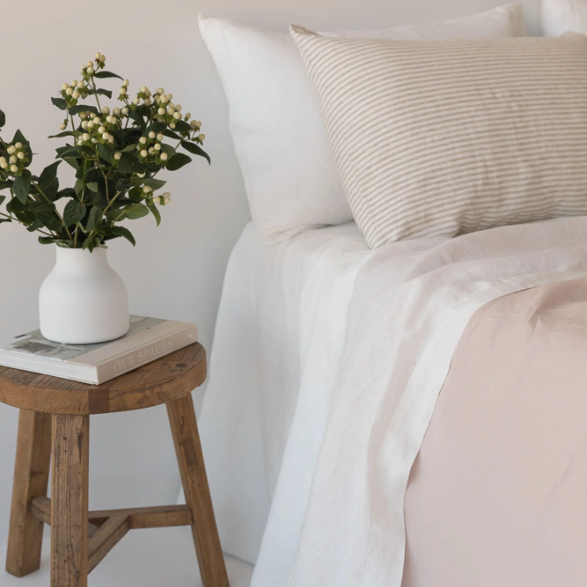 Off White Linen Fitted Sheet - Extra Deep Drop - Image 5