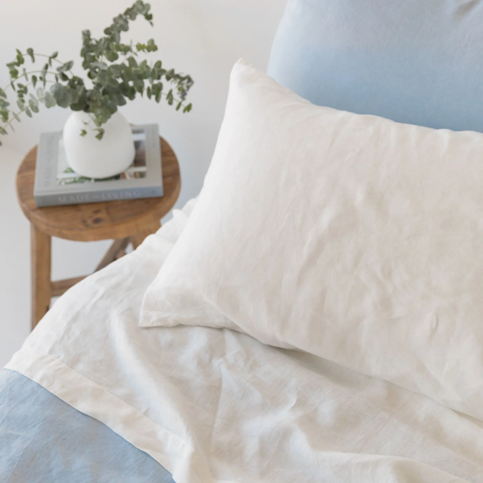 Off White Linen Fitted Sheet - Extra Deep Drop - Image 9