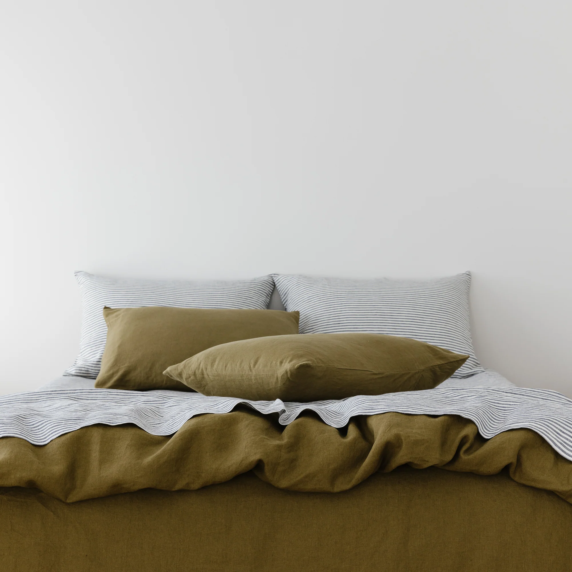 Olive Green Linen Duvet - Image 5