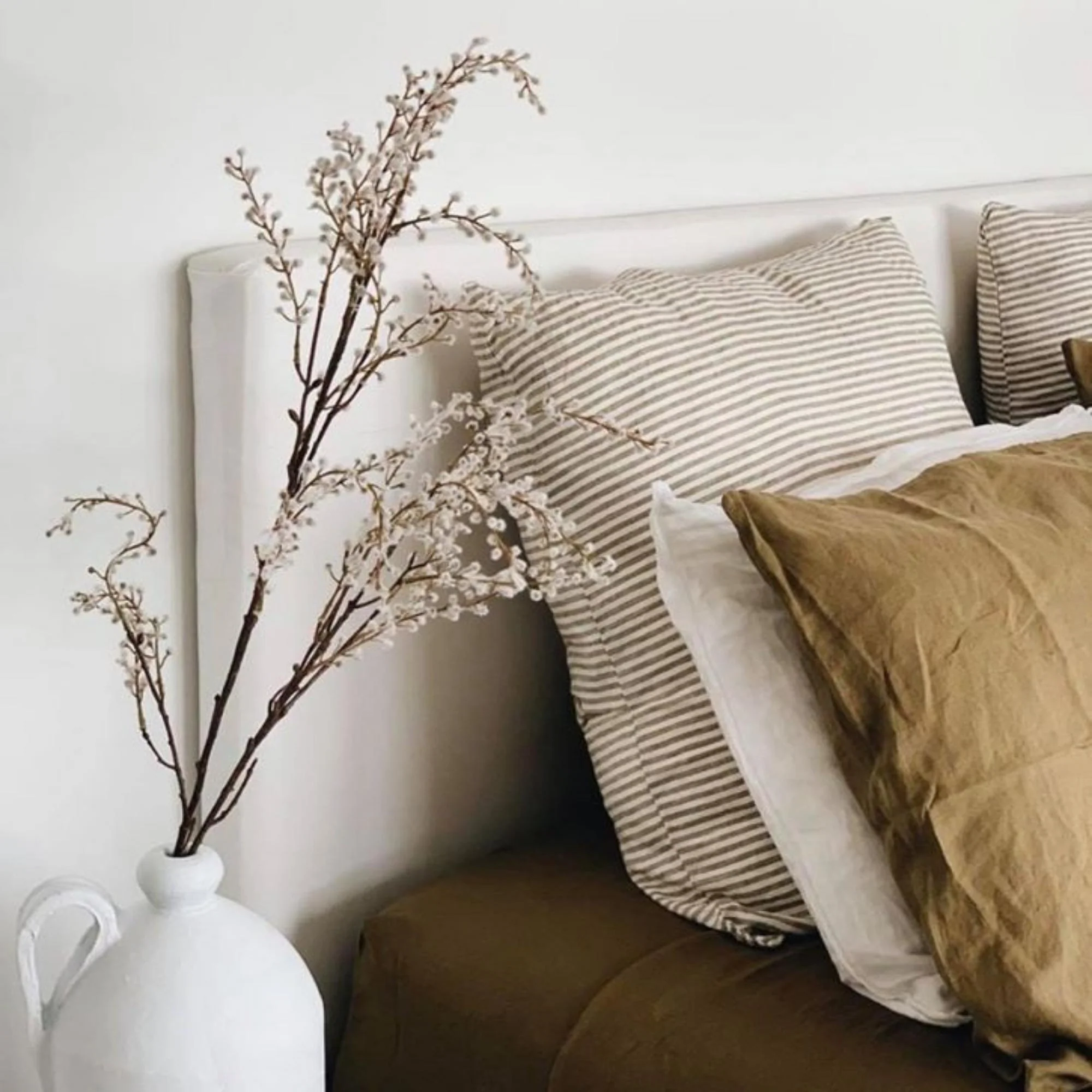 Olive Stripes Linen Pillowcases - Image 10