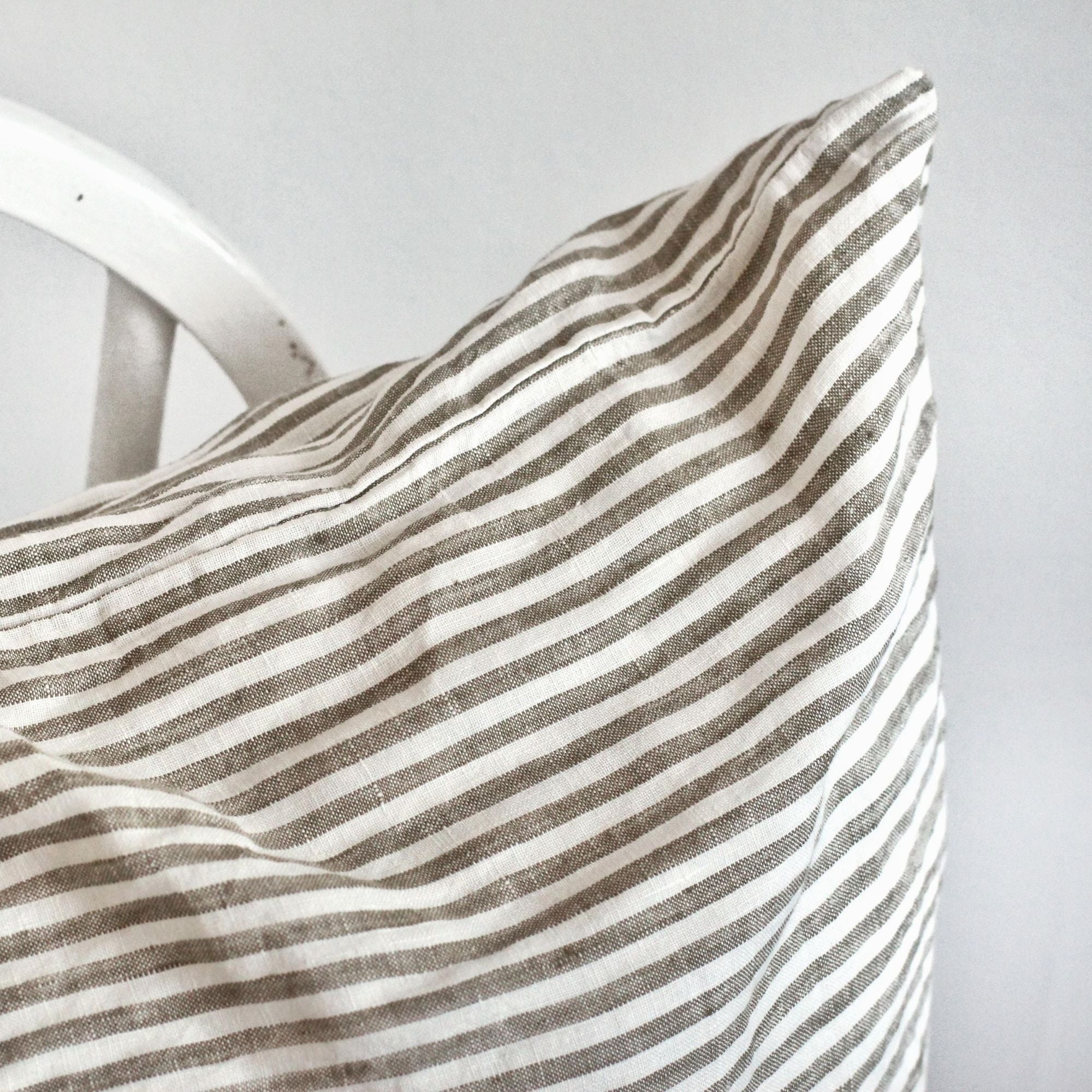 Olive Stripes Linen Pillowcases - Image 11