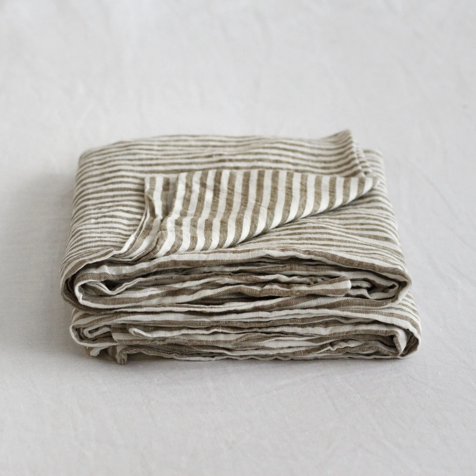 Olive Stripes Linen Pillowcases - Image 12
