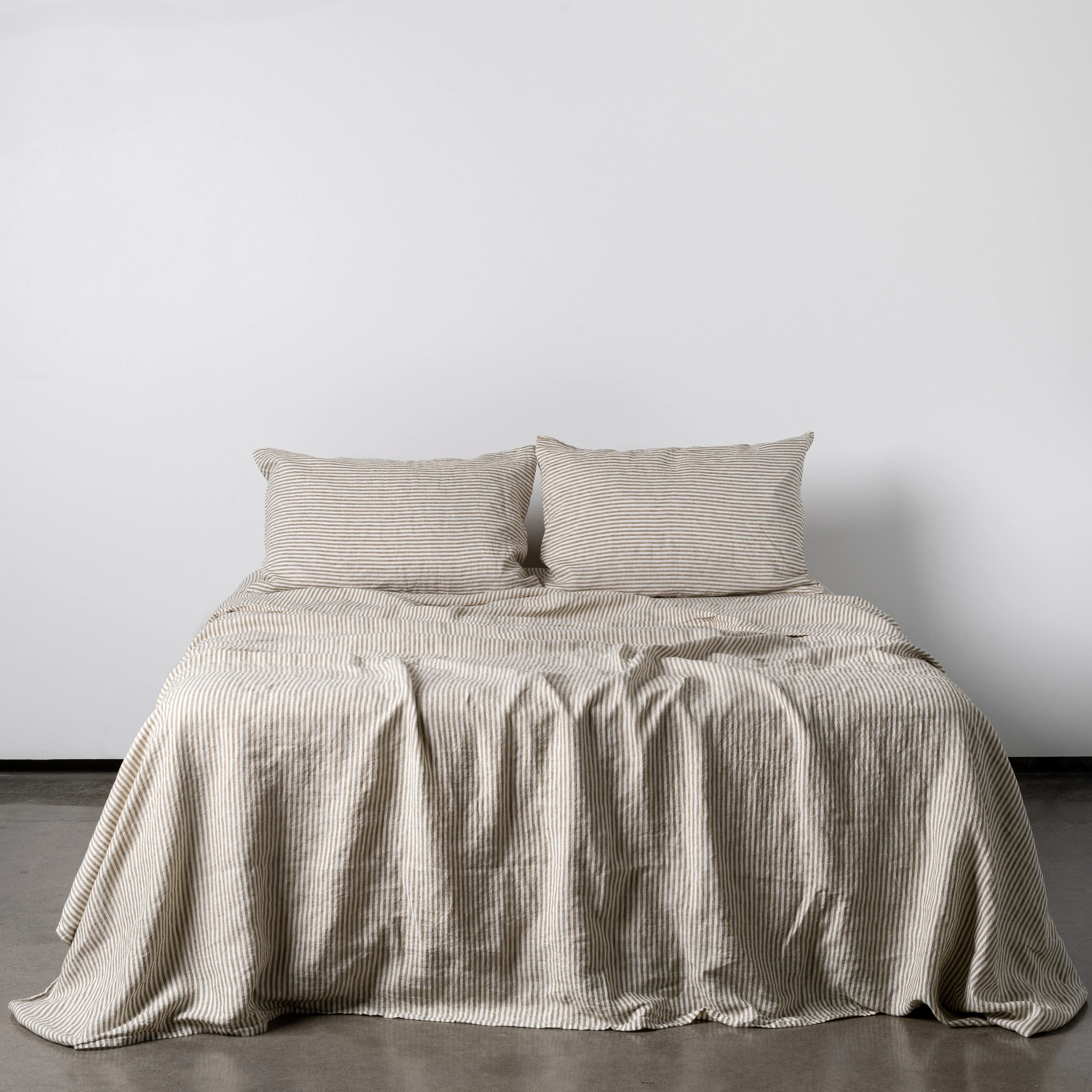 Olive Stripes Linen Pillowcases - Image 7