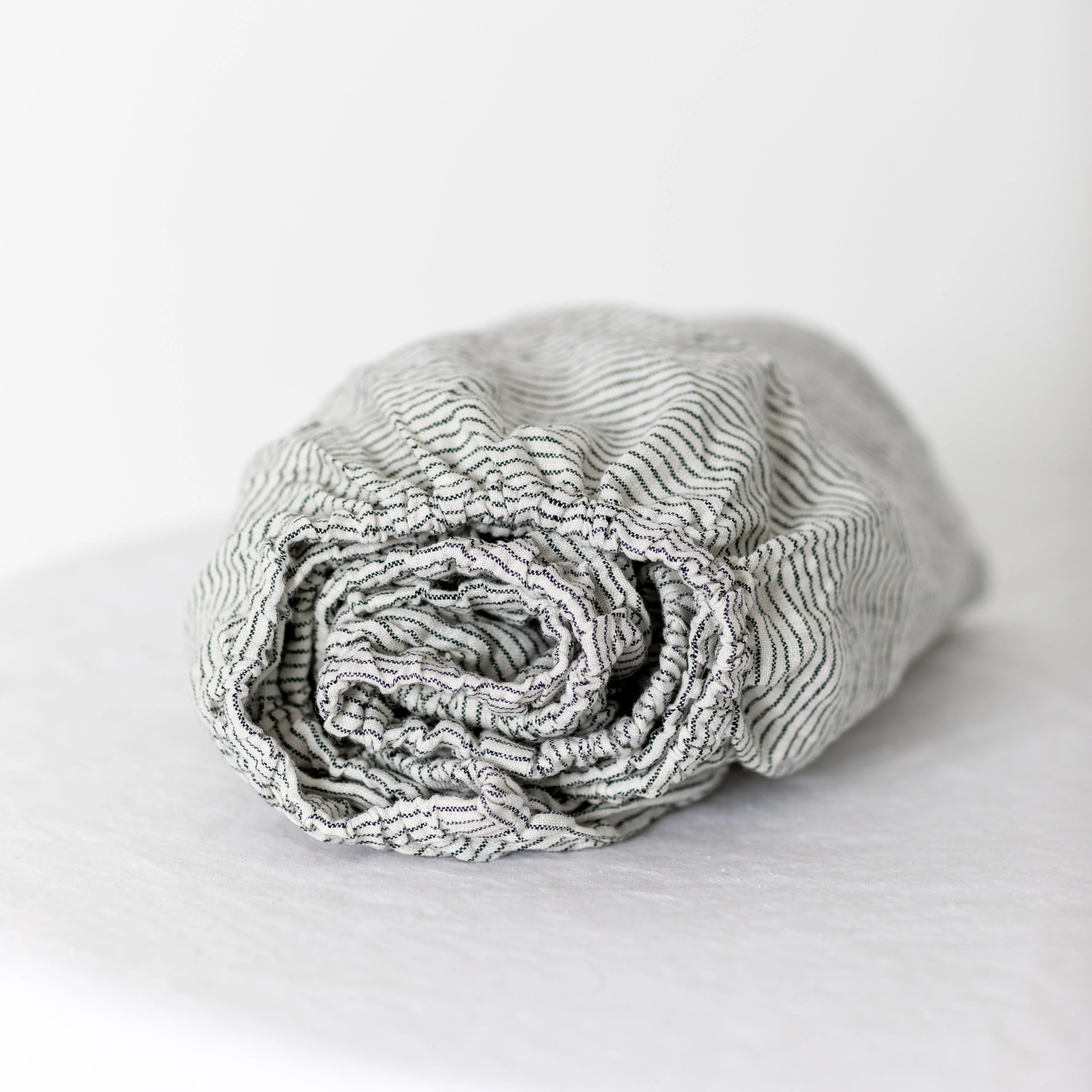 Pinstripes Linen Cot/Bassinet Sheet - Image 5