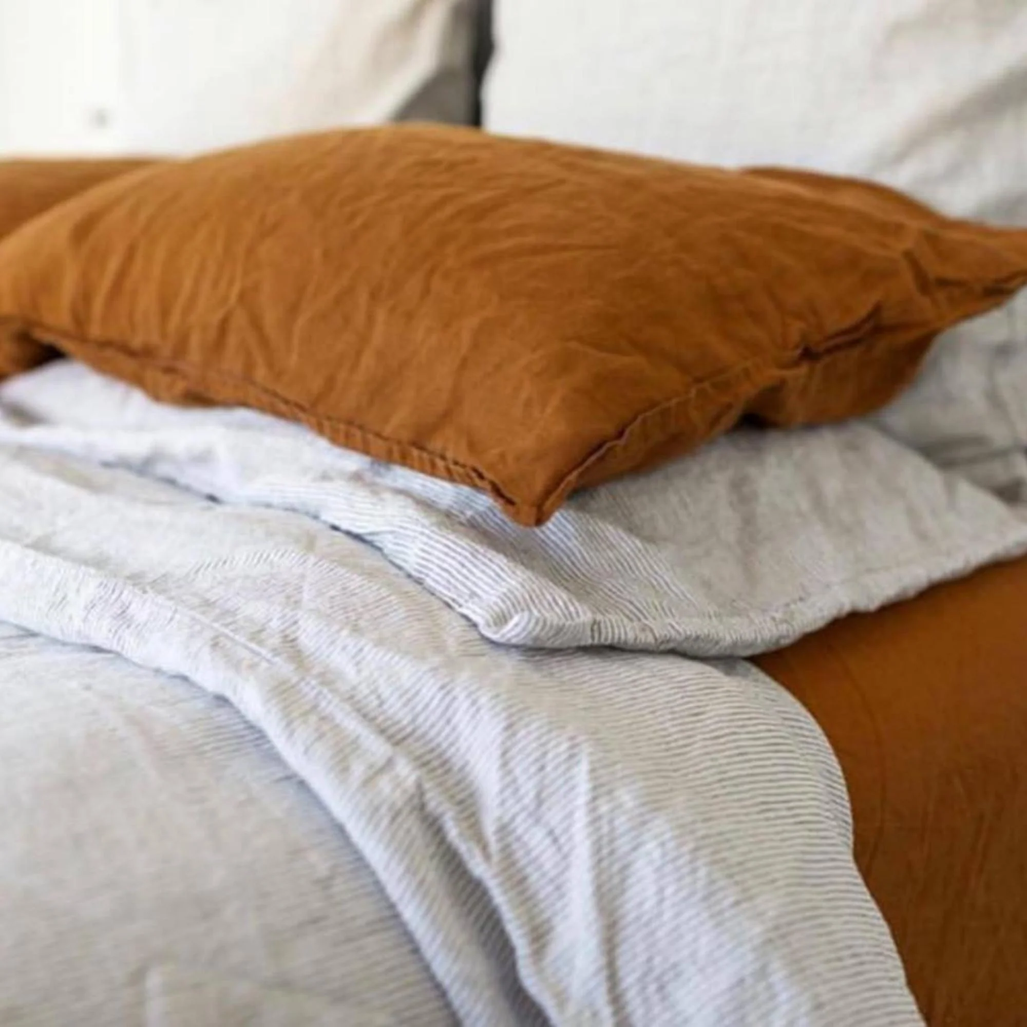 Pinstripes Linen Fitted Sheet - Image 11