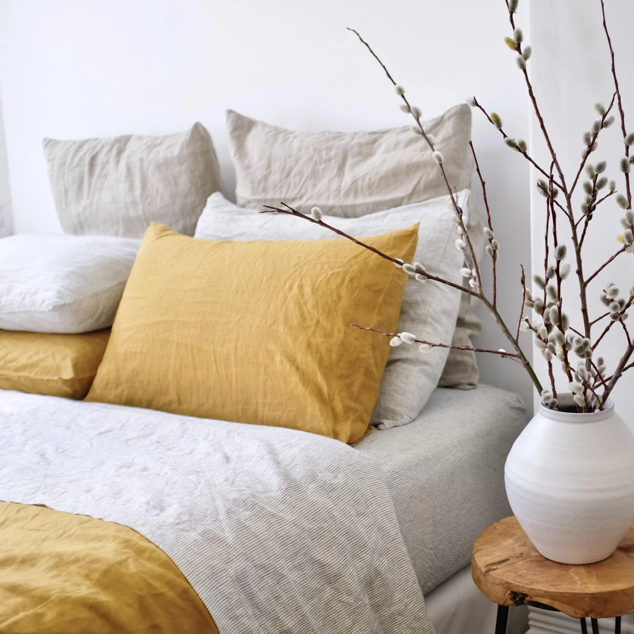 Pinstripes Linen Fitted Sheet - Image 8