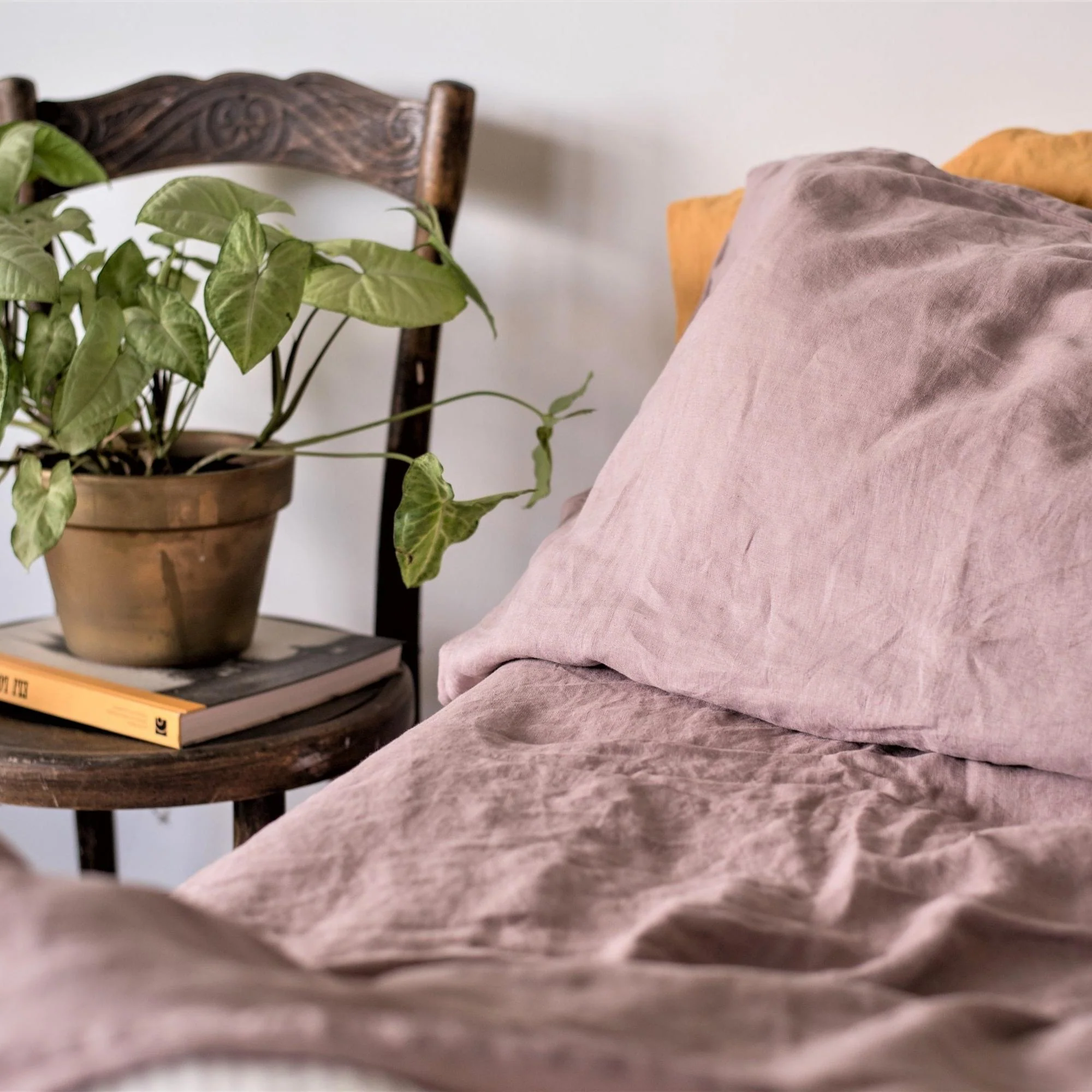 Rosewood Pink Linen Pillowcases - Image 8