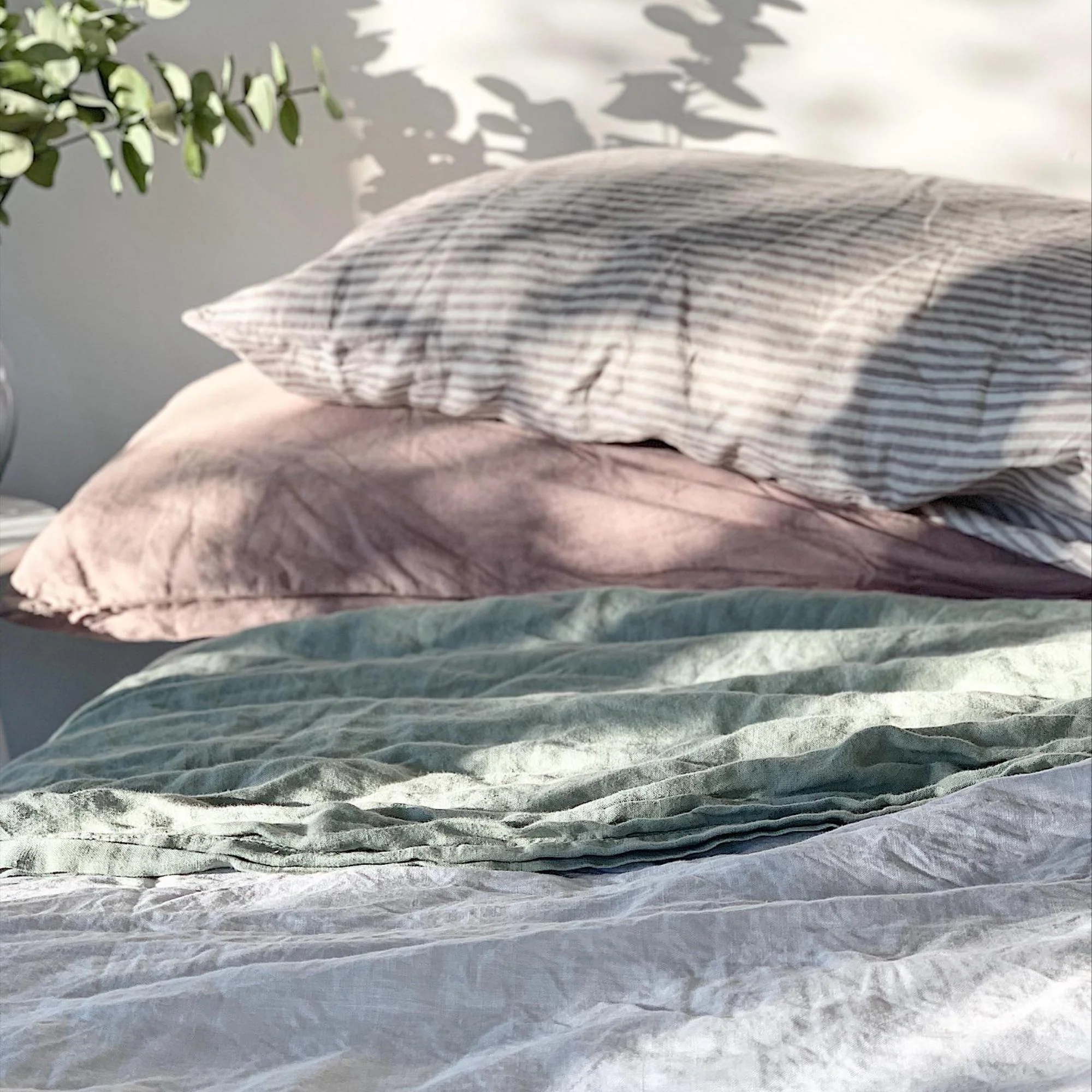 Sage Green Linen Fitted Sheet - Image 6