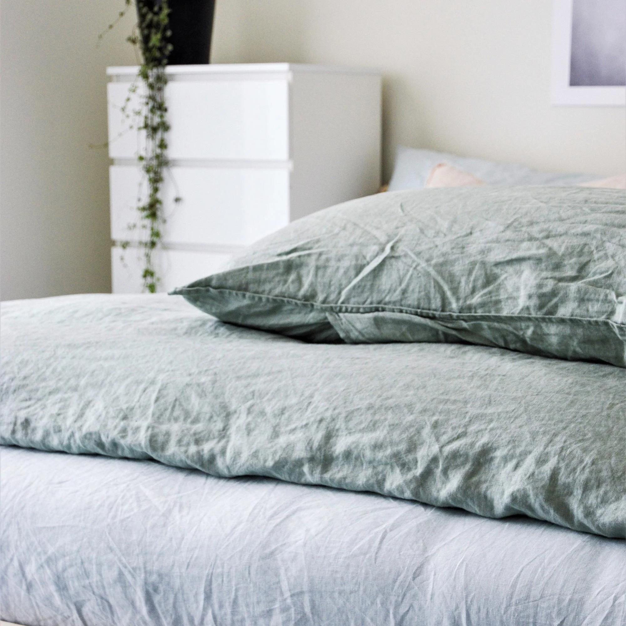 Sage Green Linen Pillowcases - Image 14