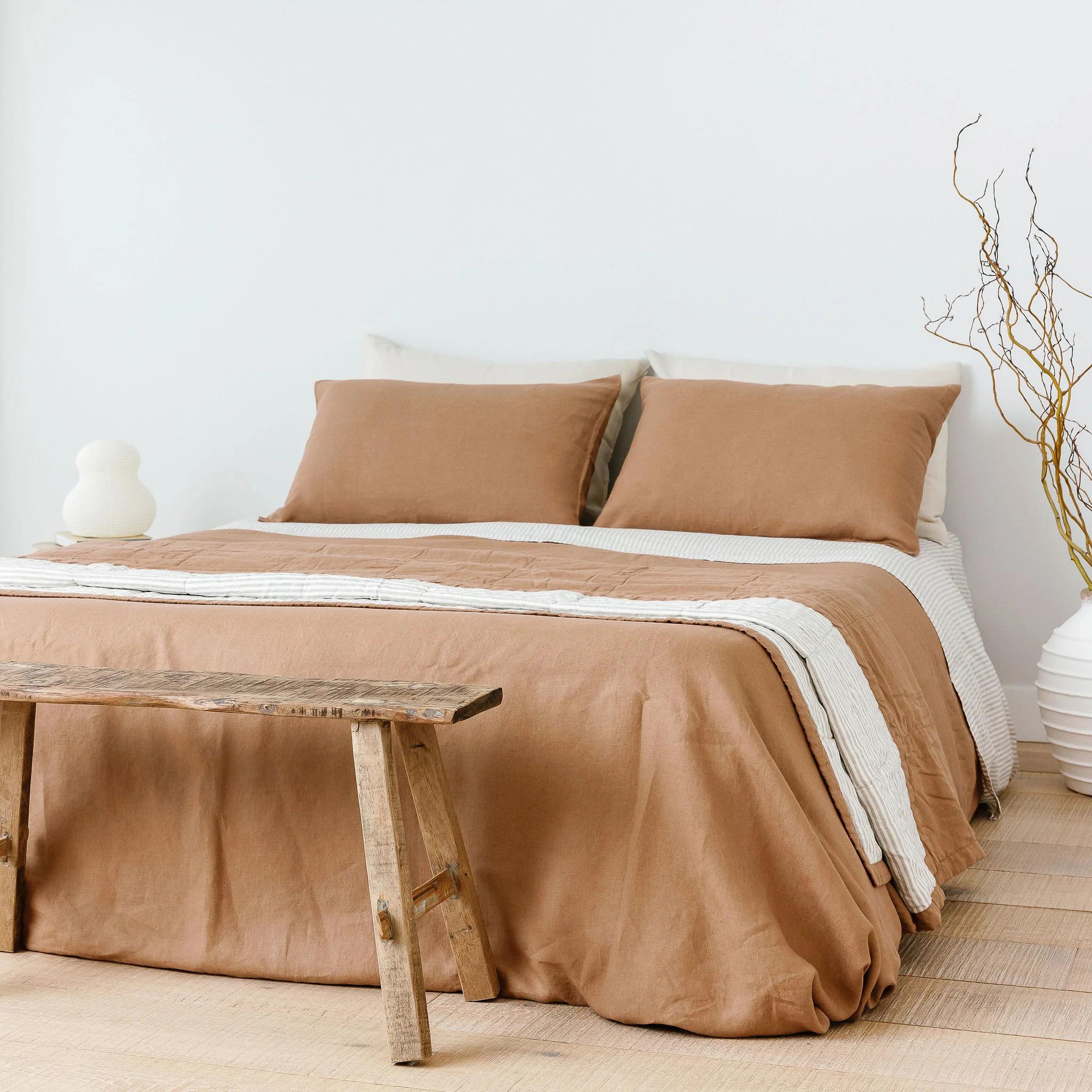 Sand Stripes Linen Fitted Sheet - Extra Deep Drop - Image 6