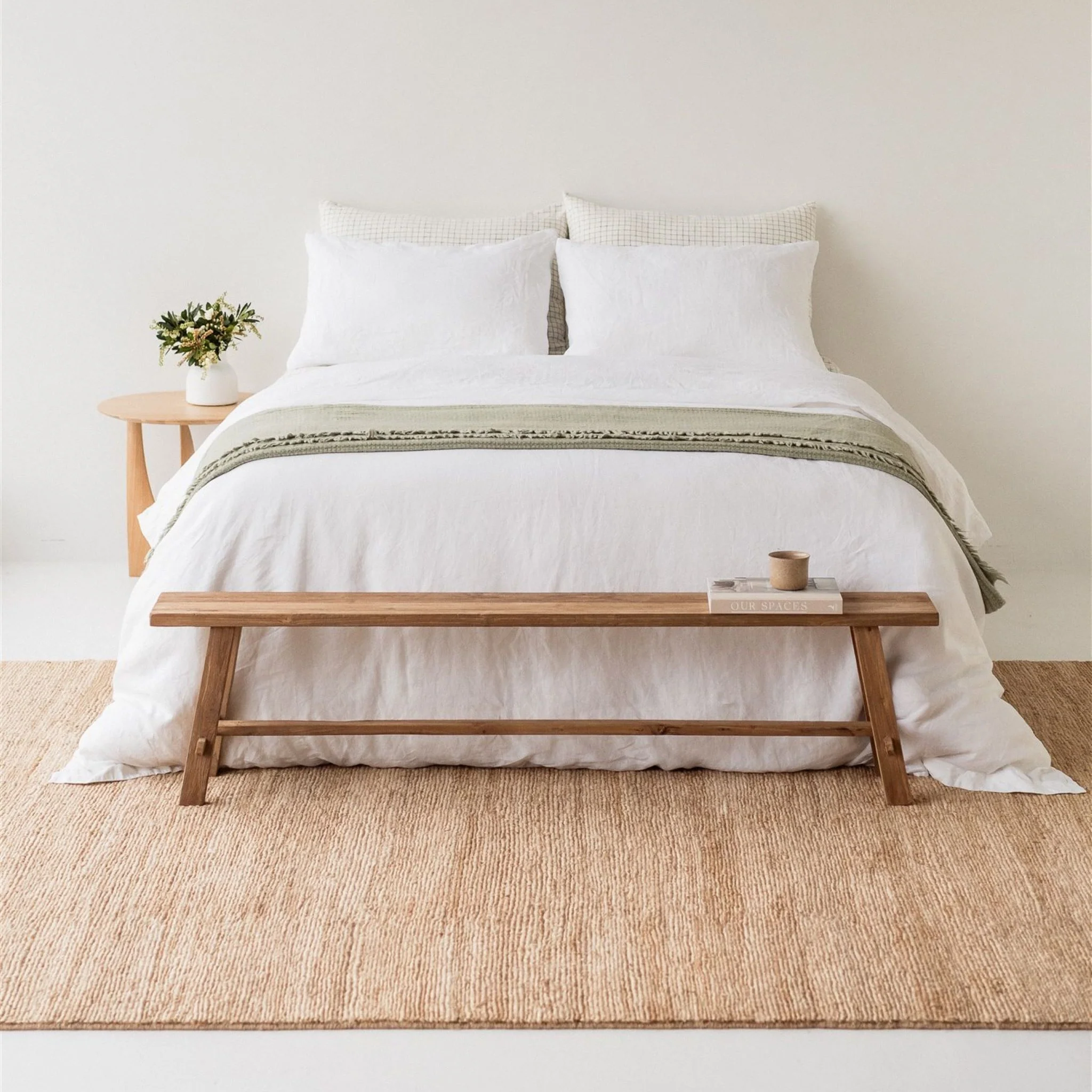 Spring Green Ribbed Wool Throw Blanket - Image 3